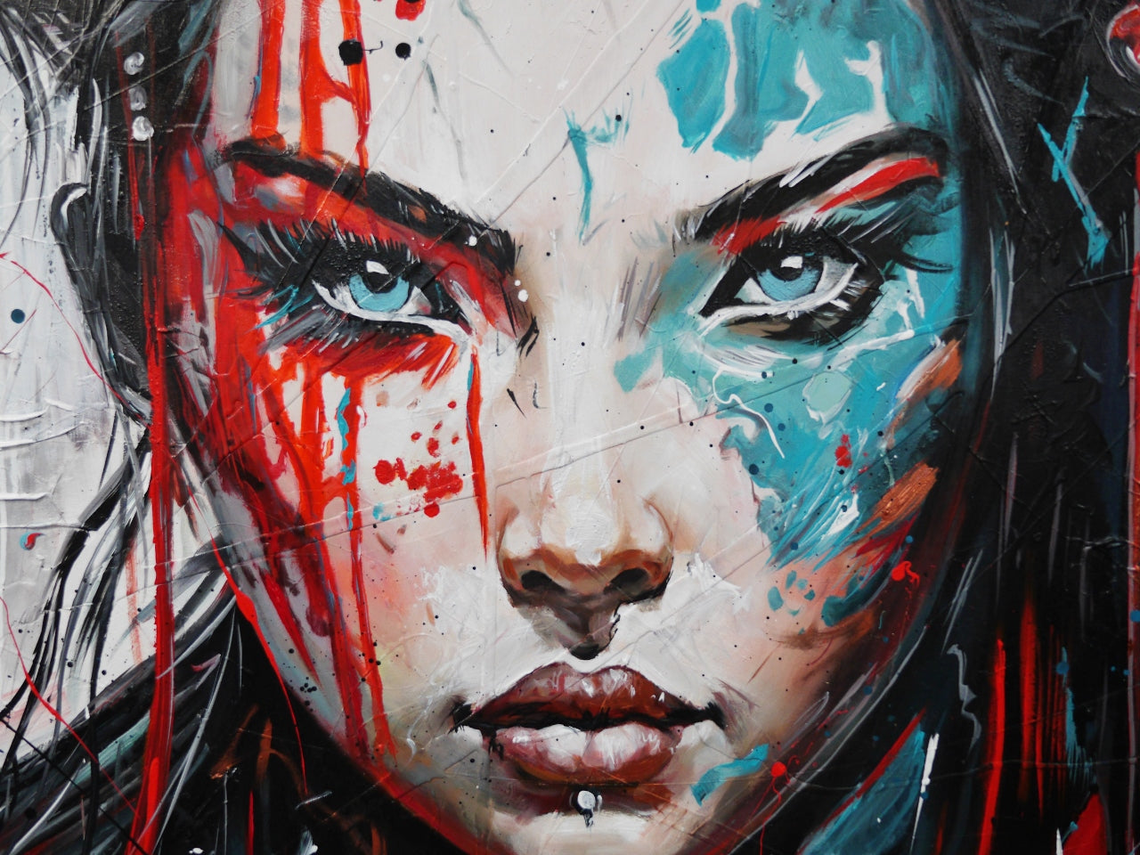 Brave and Beautiful Abstract Realism Framed Textured Painting - 63x39 Inches Large Wall Art - Perfect for Living Room, Bedroom, or Office Decor