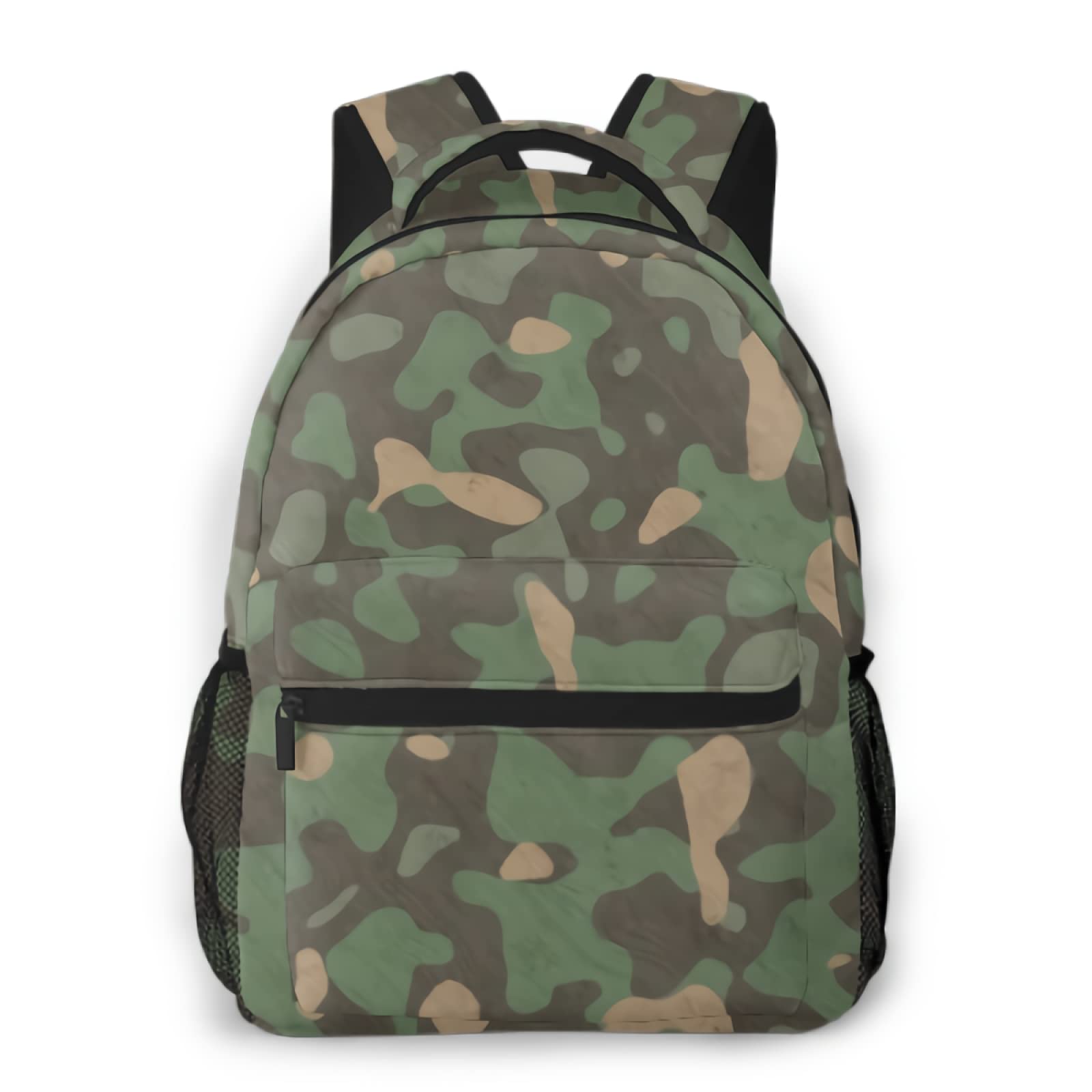 Camouflage Backpack - Lightweight Mesh Daypack for Hiking, Travel & School - Breathable Unisex Translucent Backpack with Hand-Painted Design - Perfect for Outdoor, Commuting & Daily Use