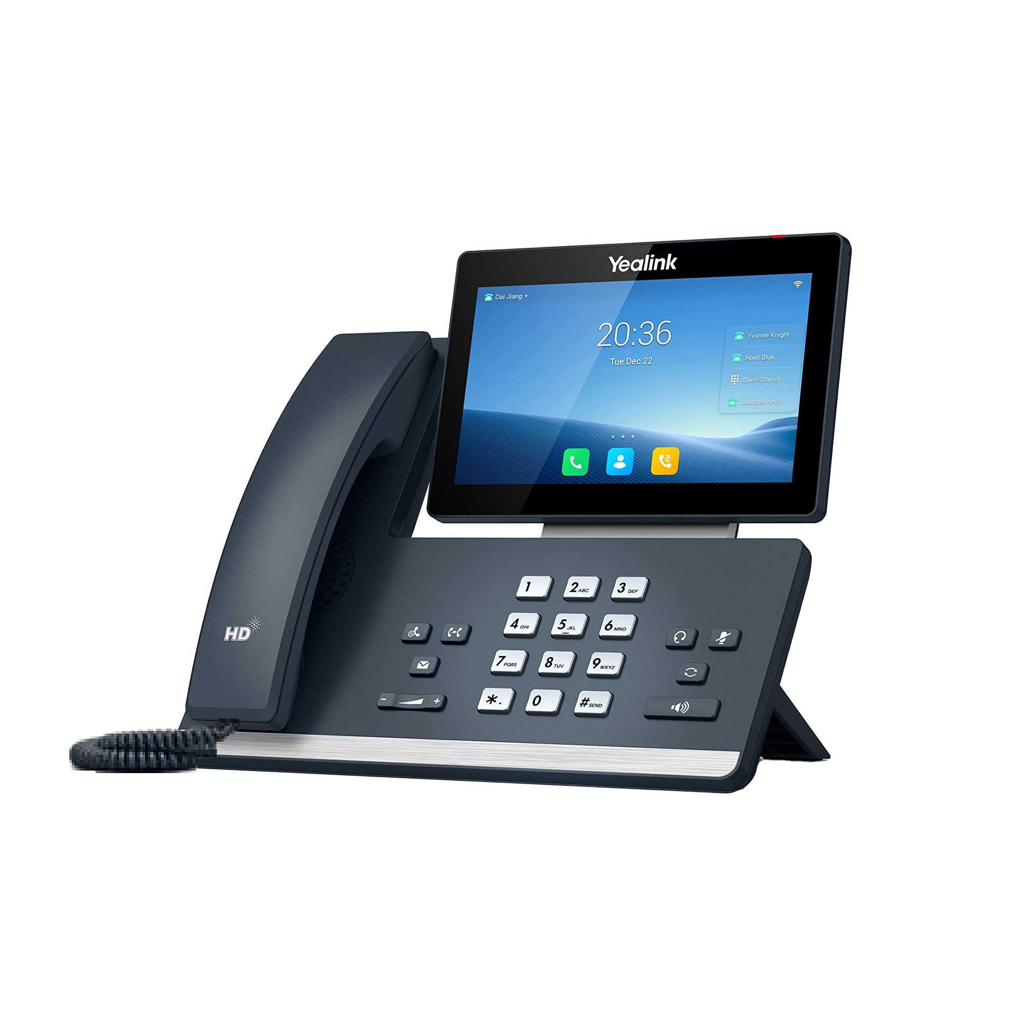 Yealink SIP-T58W IP Phone with Wi-Fi - Corded & Cordless Business VoIP Phone - Wall Mountable Desktop Phone for Office (Classic Gray) - Perfect for Conference Rooms & Remote Work