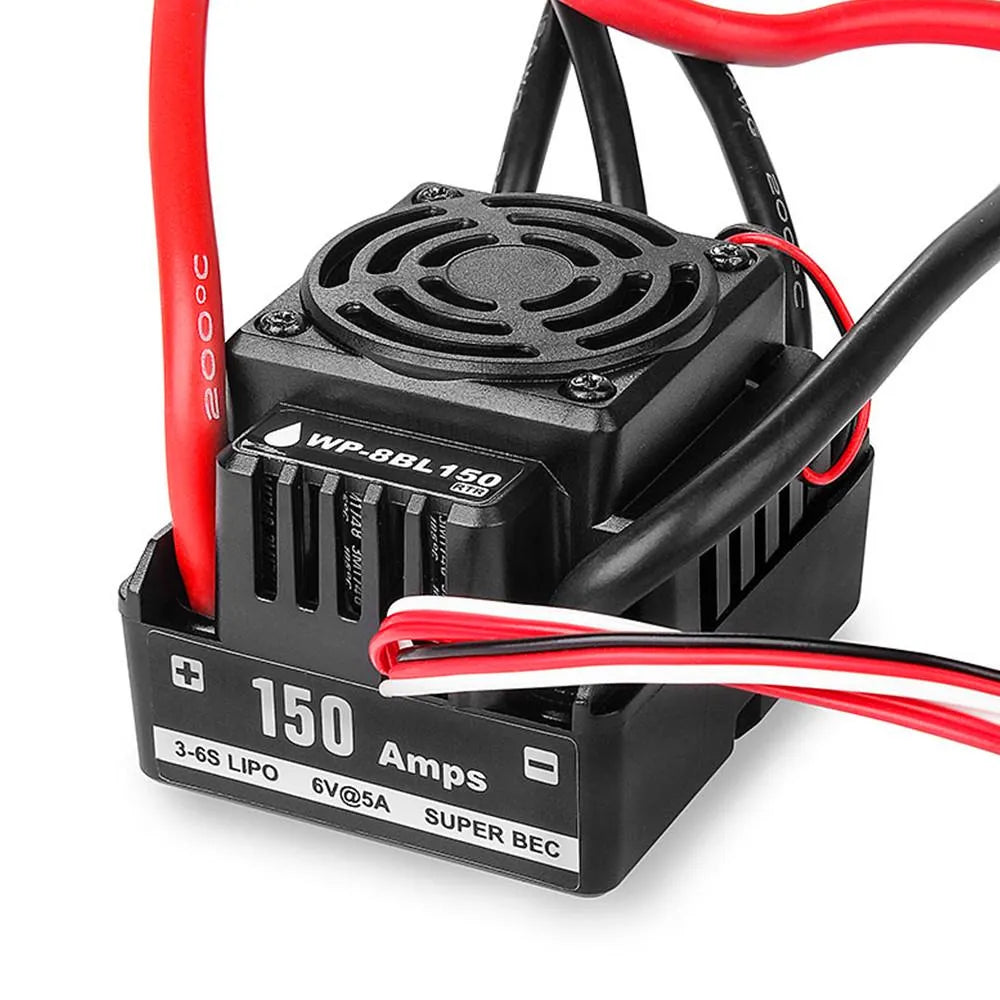 Hobbywing QuicRun WP 8BL 150A Waterproof Sensorless Brushless ESC for 1/8 Scale RC Trucks - High Performance Electronic Speed Controller for Off-Road Bashing, Crawling and Racing