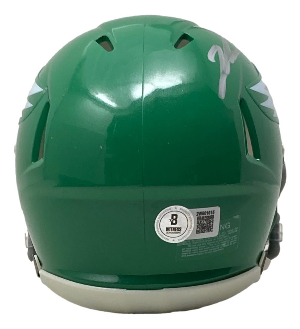 Jalen Carter Autographed Philadelphia Eagles Kelly Green Mini Helmet with Super Bowl LIX Case - Collectible NFL Memorabilia for Fans, Display, and Gifting