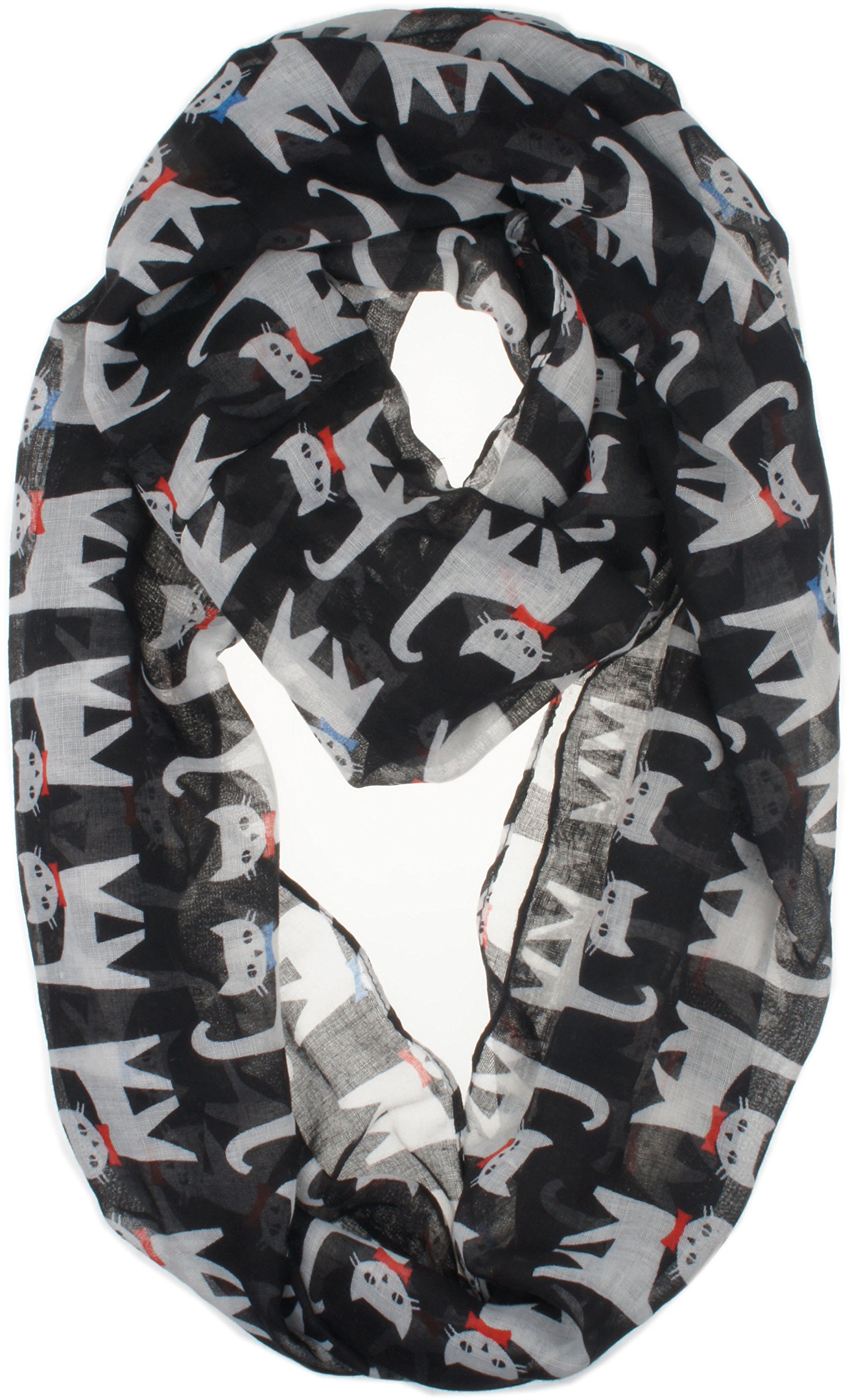 VIVIAN & VINCENT Soft Light Sheer Infinity Scarf - Fashionable Printed Loop Circle Scarf for Women - Perfect for Office, Travel, and Casual Outfits