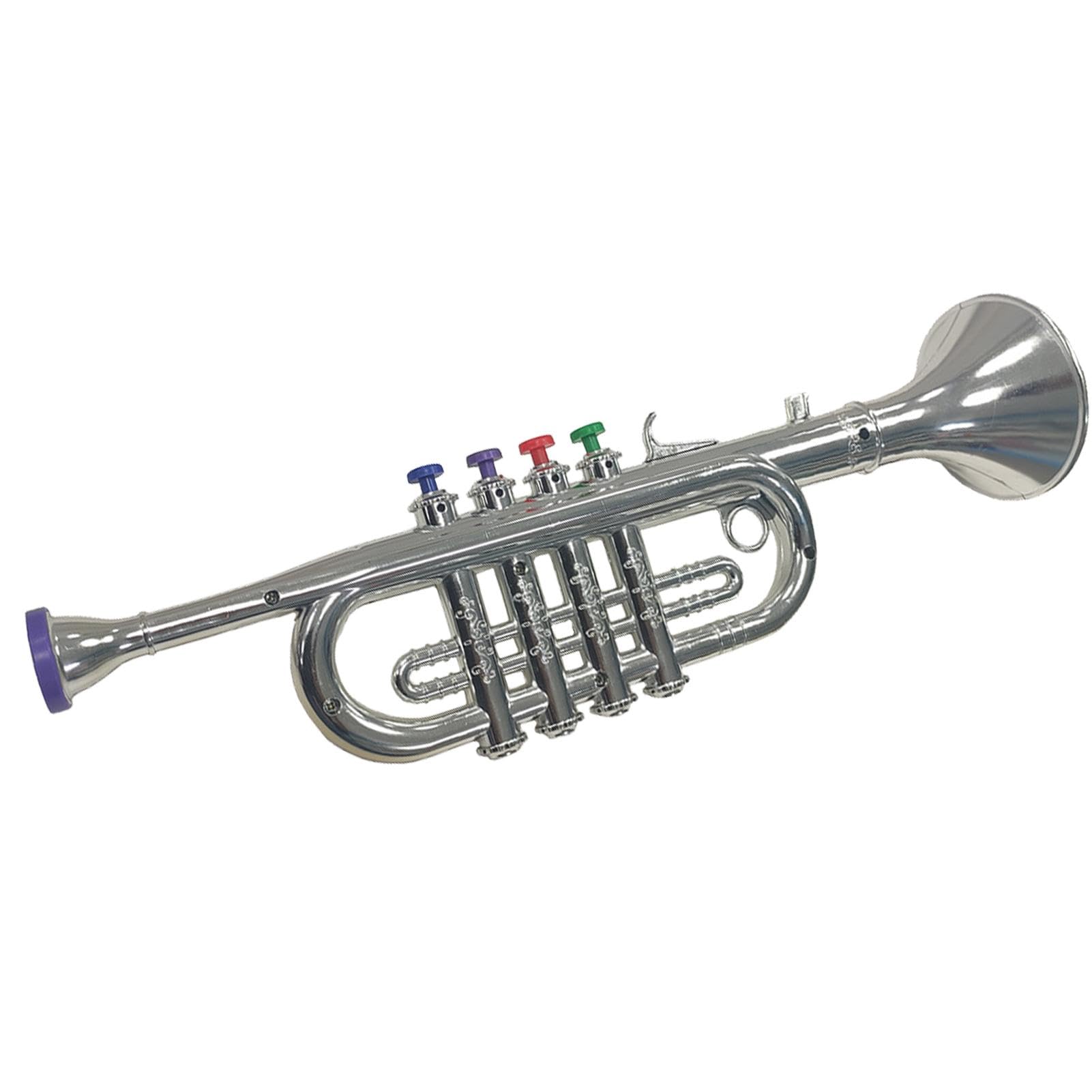 Kids Toy Trumpet - Musical Instrument for Children, Boys & Girls - Realistic Simulation Trumpet with Support Stand - Perfect for Birthday Gifts, Music Lessons & Pretend Play