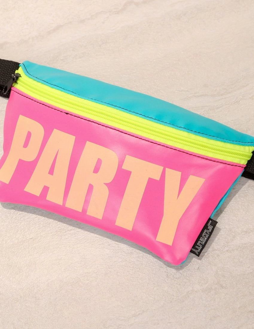 Ultra Slim Fanny Pack for Parties - Glow in the Dark Waist Bag for Raves, Concerts & Night Events - Hands-Free Crossbody Pouch for Women & Men