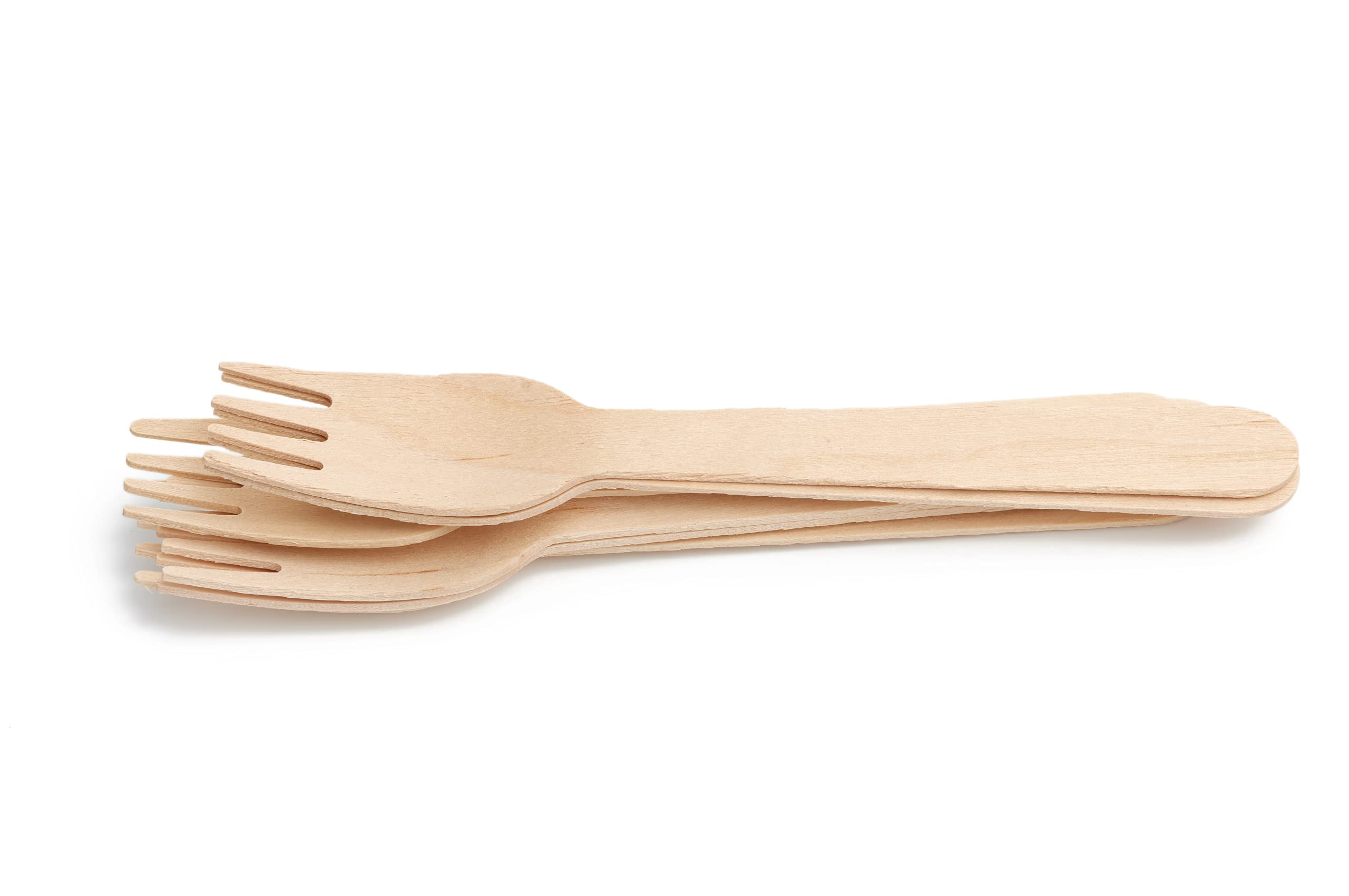 Eco-Friendly Disposable Wooden Forks - 250ct Biodegradable Plain Utensils for Parties, Picnics & Catering | Perfect Stix Green Fork 158-250ct