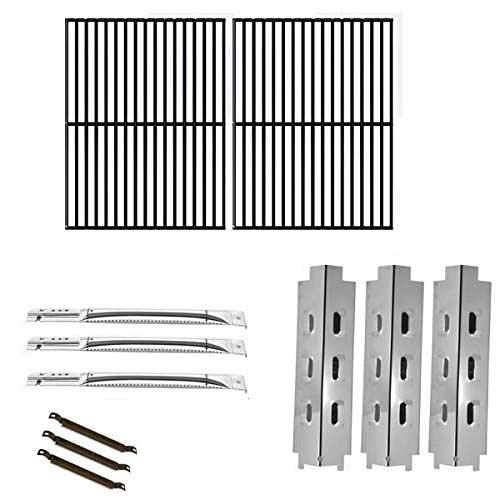 Charbroil 463420507 463460708 463470109 463460710 BBQ Gas Grill Repair Kit - 3 Stainless Steel Burners, 3 Heat Plates, 3 Crossover Tubes & Porcelain Steel Cooking Grids - Perfect for Grill Maintenance & Replacement Parts