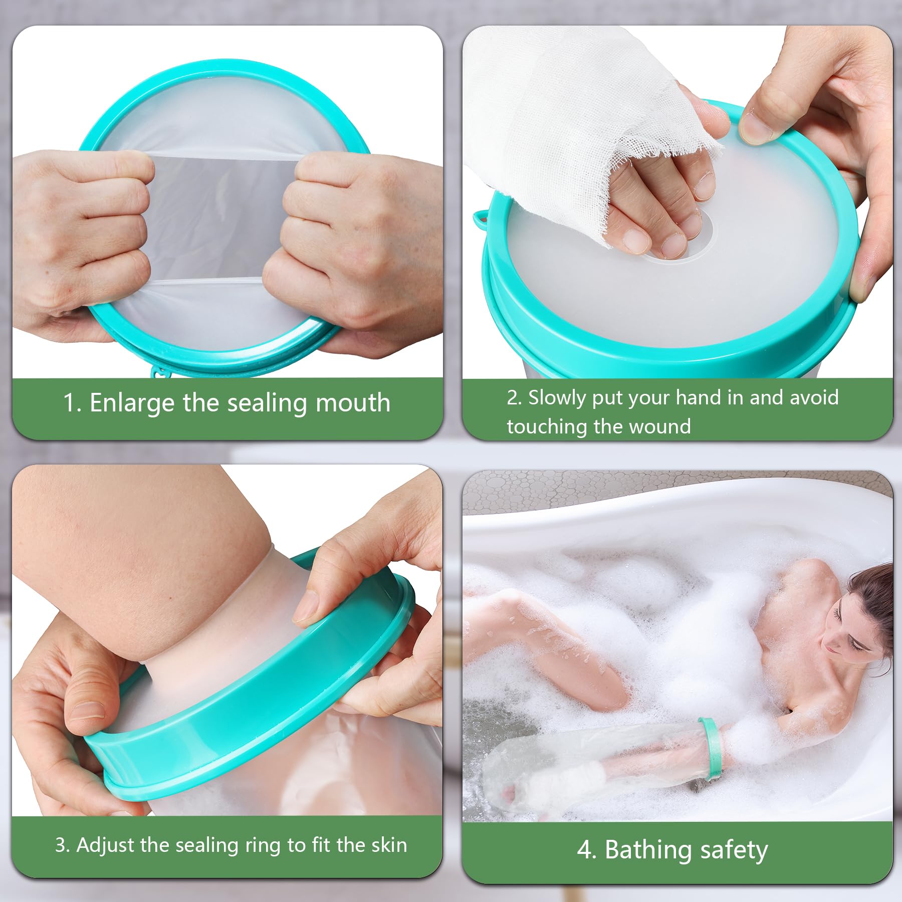 Waterproof Shower Arm Cast Cover - Elastic Reusable Cast Protector for Bandages & Wounds | Keep Cast Dry During Bathing, Swimming & Daily Activities