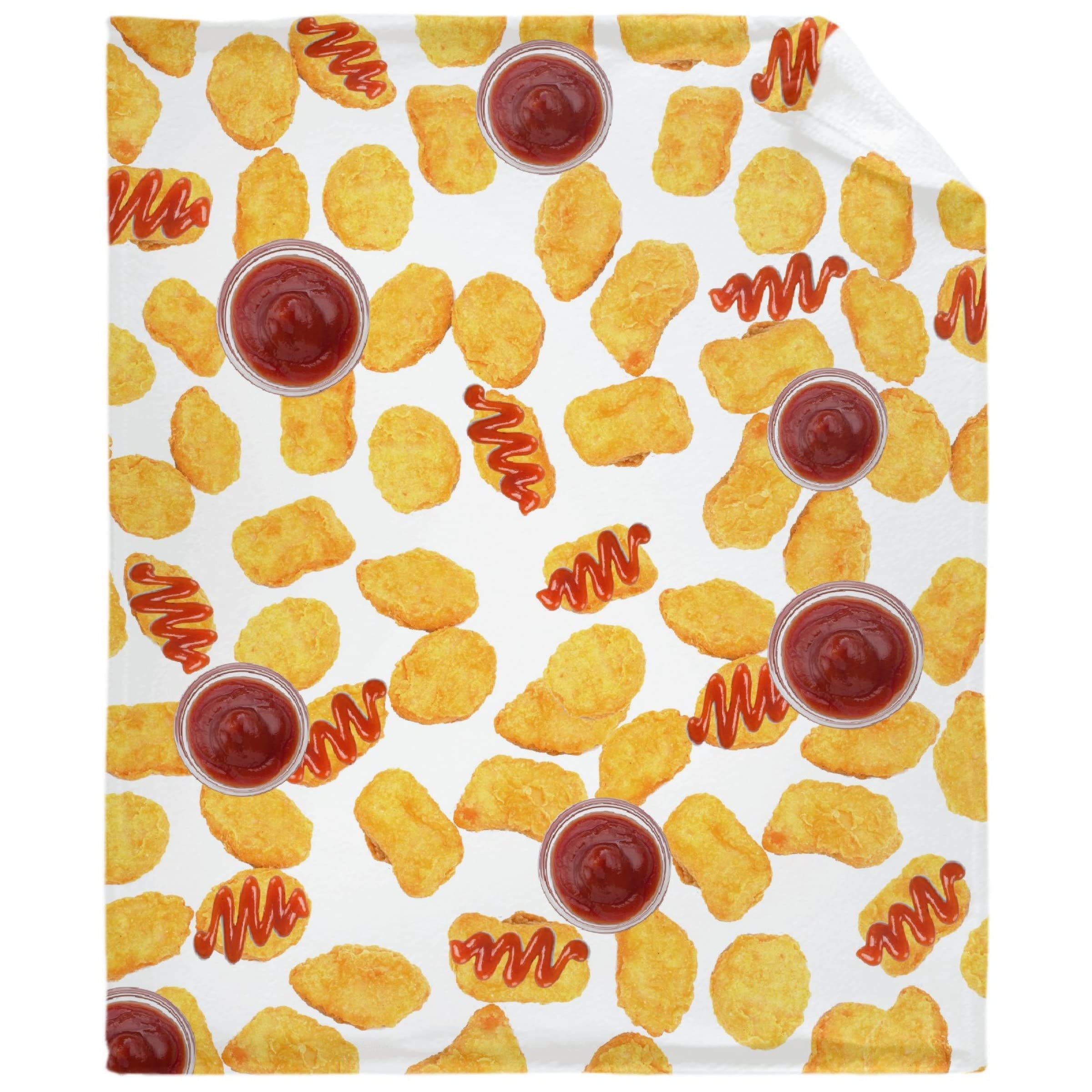 Premium Chicken Nuggets Throw Blanket - Ultra Soft Flannel Fleece Blanket for Gifts, Home Decor & Cozy Bedding - 90