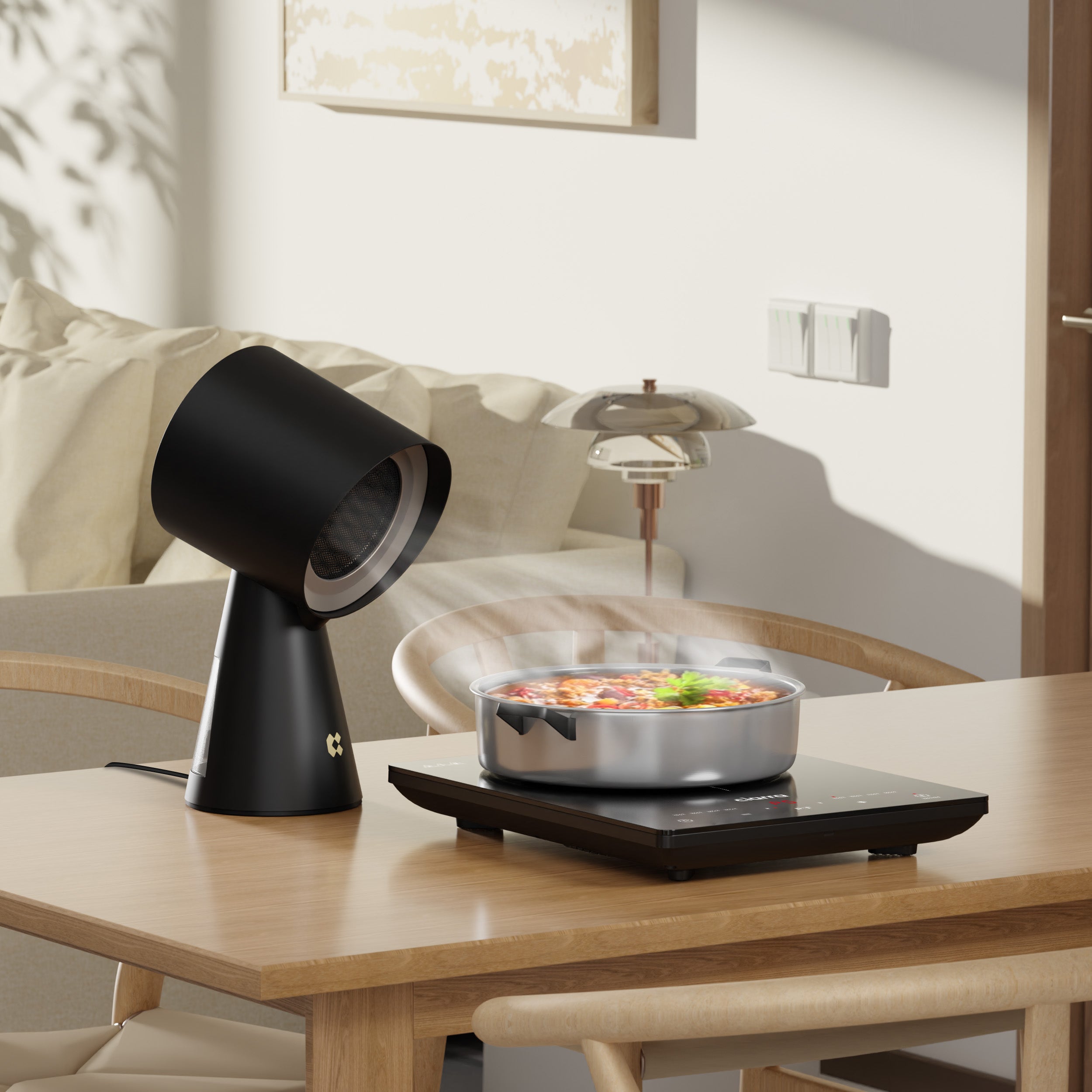 Ciarra HOOD TO GO Portable Mini Desktop Range Hood - Compact & Powerful Kitchen Exhaust Fan for Small Spaces, Apartments, Dorms - Shadow Noir Black Finish | Perfect for Cooking, Grilling, Frying in Tight Spaces
