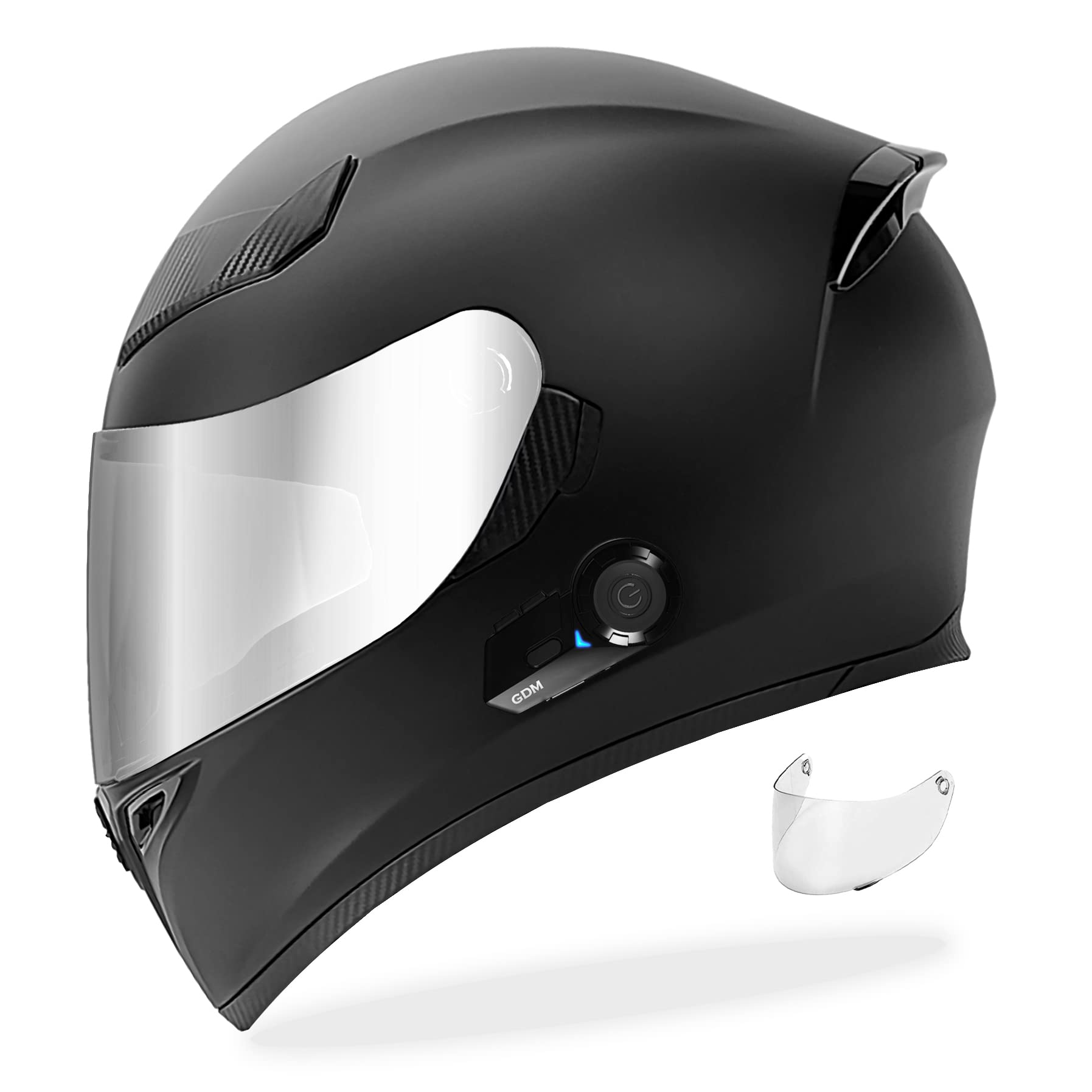 GDM Ghost Motorcycle Helmet Bluetooth Headset with Supersonic Audio - Wireless Communication for Riders, Perfect for Highway Cruising & Group Rides