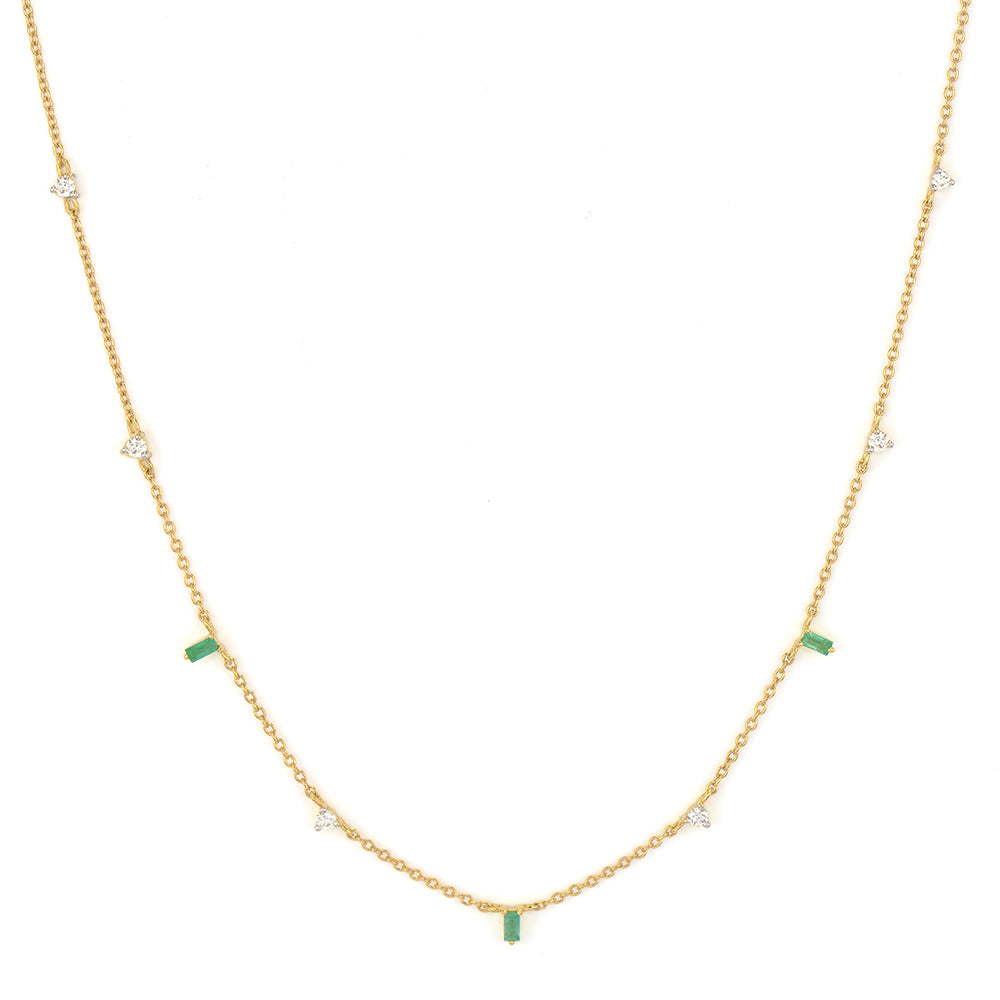 Jude Frances Emerald Floating Cluster Necklace - Elegant Green Gemstone Jewelry for Women | Perfect for Weddings, Parties & Special Occasions