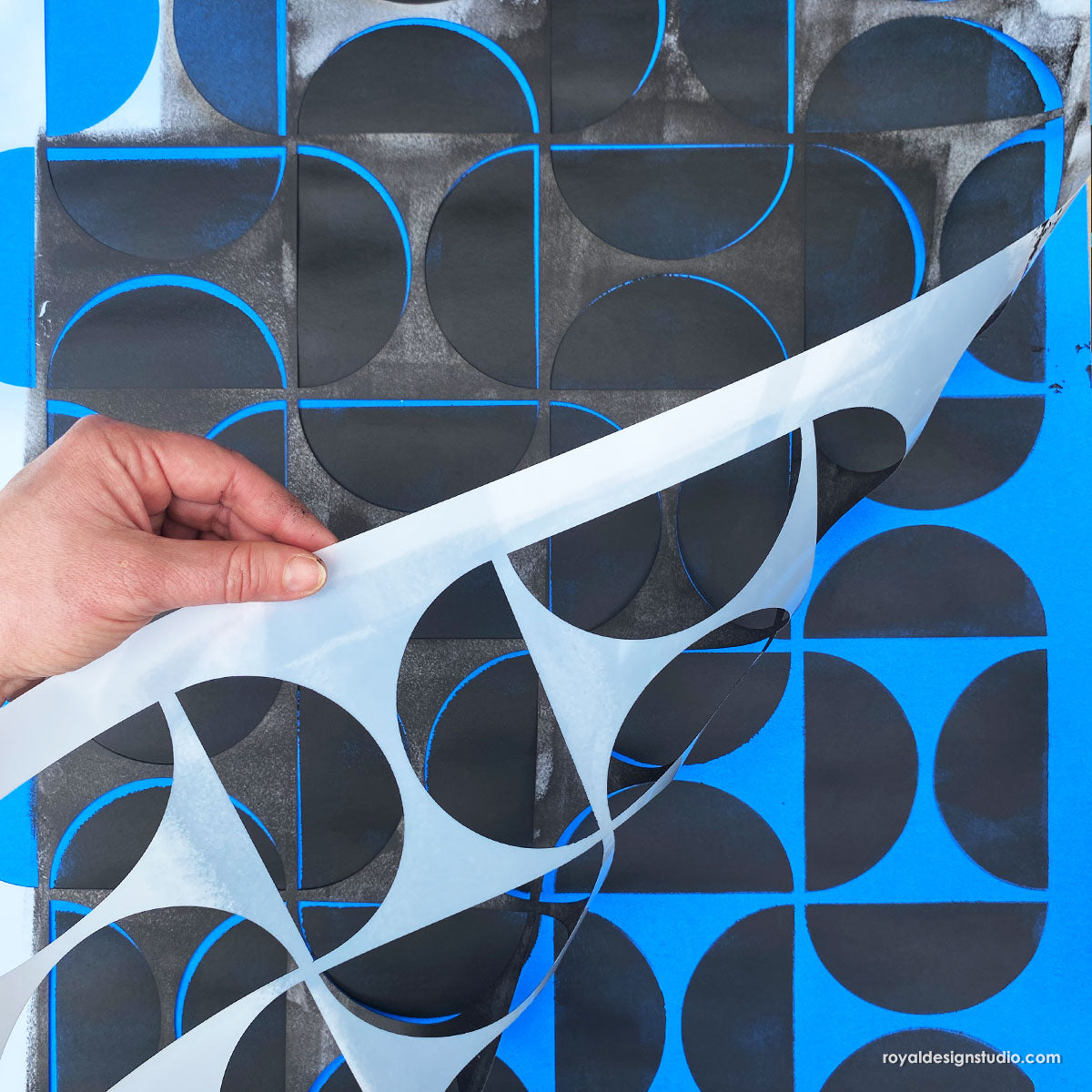 Half Moon Modern Stencil Set - Reusable DIY Painting Templates for Walls, Furniture & Crafts - Perfect for Home Decor, Scrapbooking & Art Projects