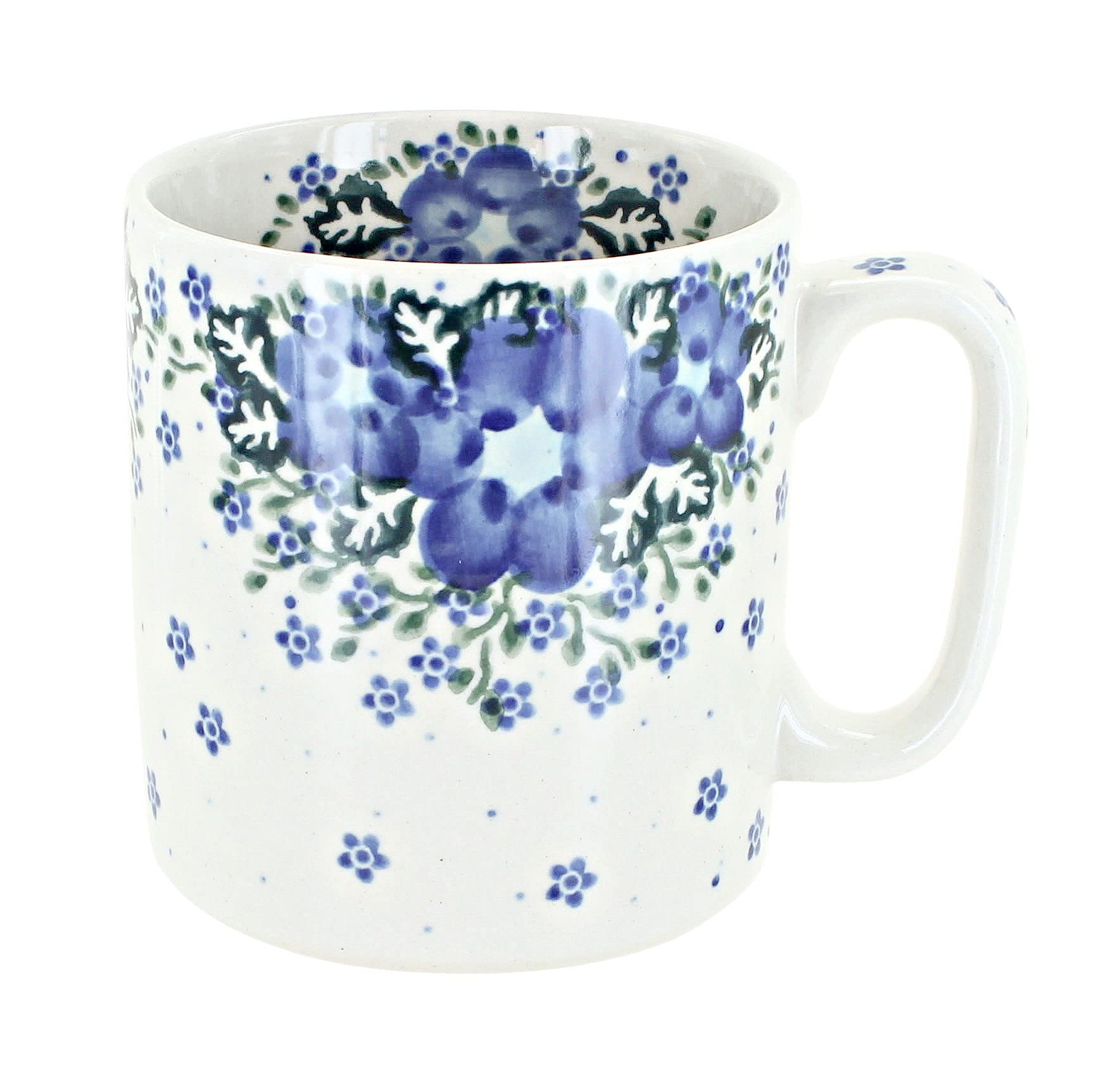 Handmade Blue Rose Polish Pottery Coffee Mug - Melanie Design Ceramic Tea Cup for Home, Office & Gifts - Perfect for Coffee, Tea & Hot Beverages