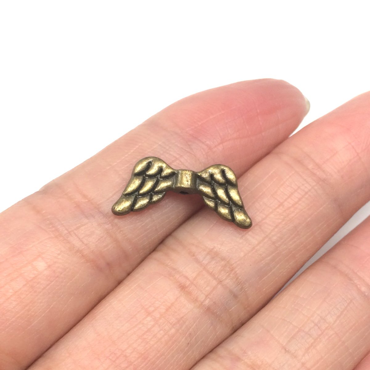 20pcs Antique Bronze Wing Charms 20x8mm - 2 Sided Beads for Jewelry Making, Necklace, Bracelet, Earrings, Keychain & Mala Yoga Accessories - Perfect for DIY Crafts, Gifts & Boho Style Jewelry Designs
