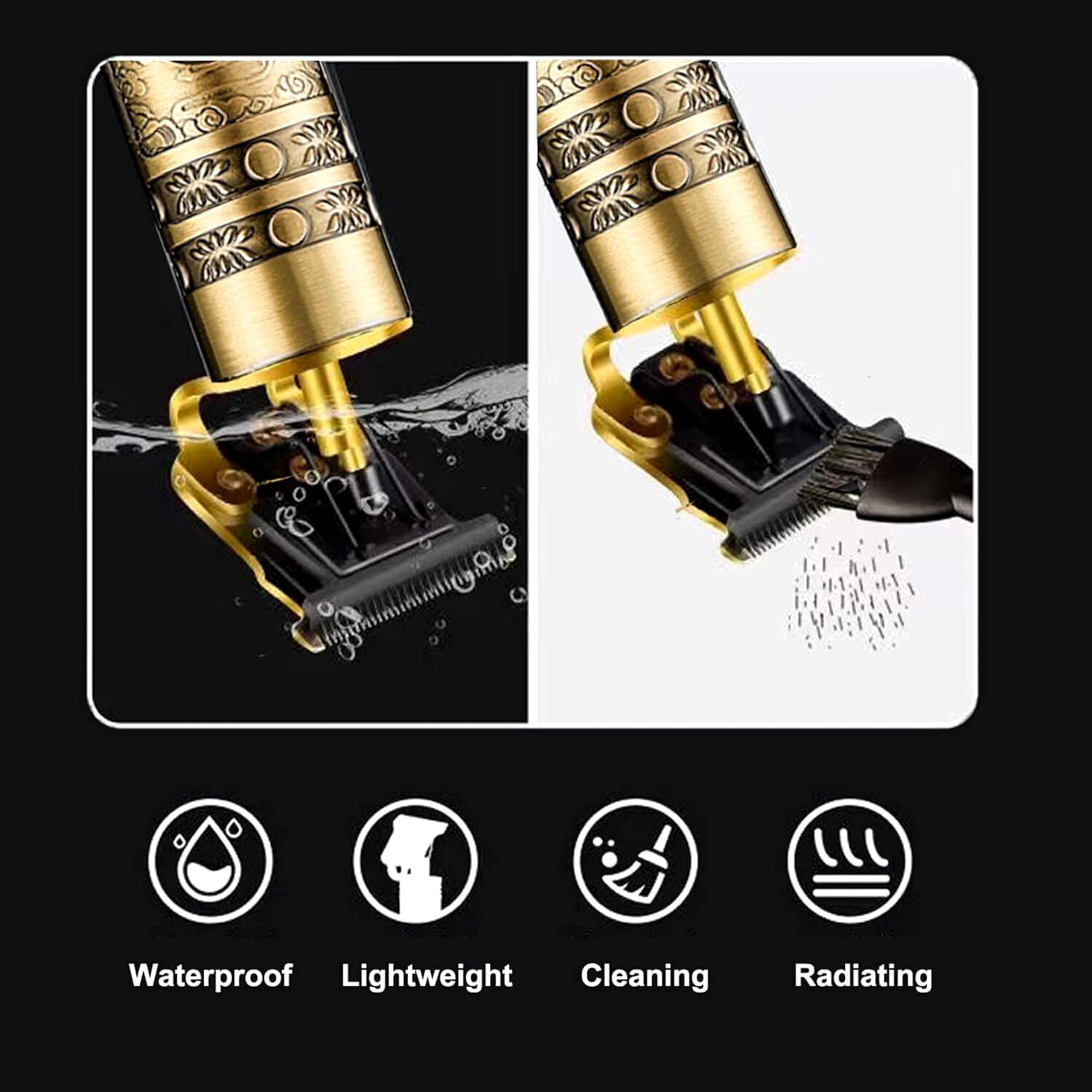 ANSHI Professional Cordless Hair Clippers for Men - Rechargeable Battery Powered Hair Trimmer with Adjustable Blades, Buddha Style Design & Metallic Body - Perfect for Home Barbering, Beard Trimming & Personal Grooming