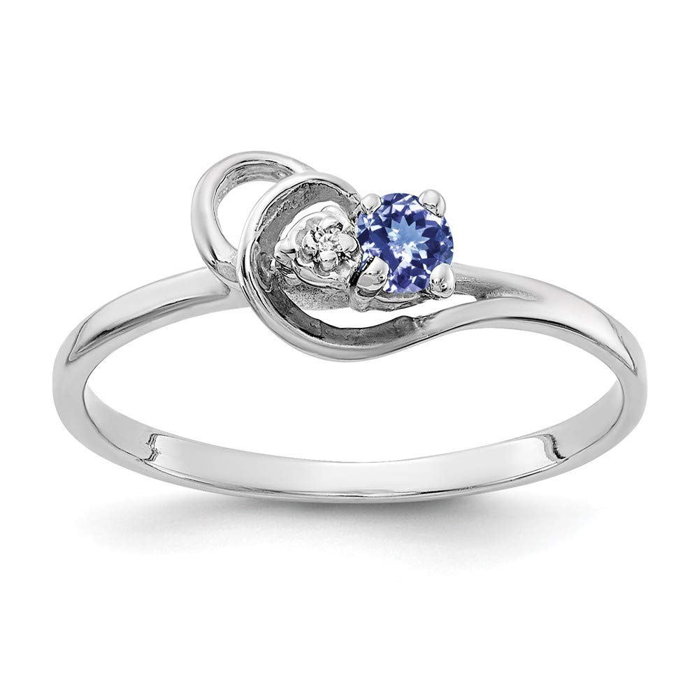 14K White Gold 3mm Tanzanite and Diamond Engagement Ring for Women - December Birthstone Jewelry, Perfect for Proposals, Anniversaries & Special Occasions