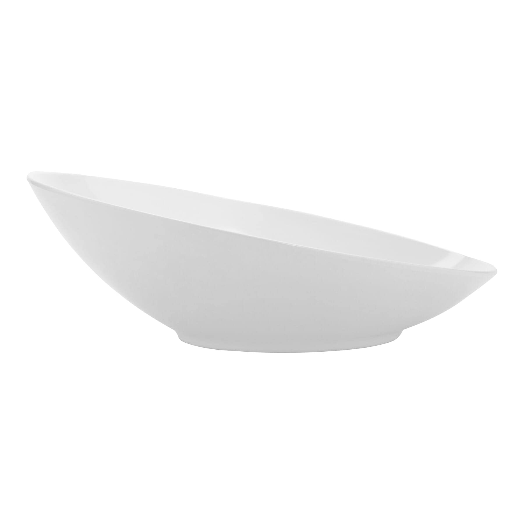 G.E.T. B-797-W White 1 Quart Angled Oval Cascading Serving Bowl - Perfect for Salads, Snacks, Pasta, Fruit & Entertaining - Elegant Tableware for Dinner Parties, Buffets & Home Decor