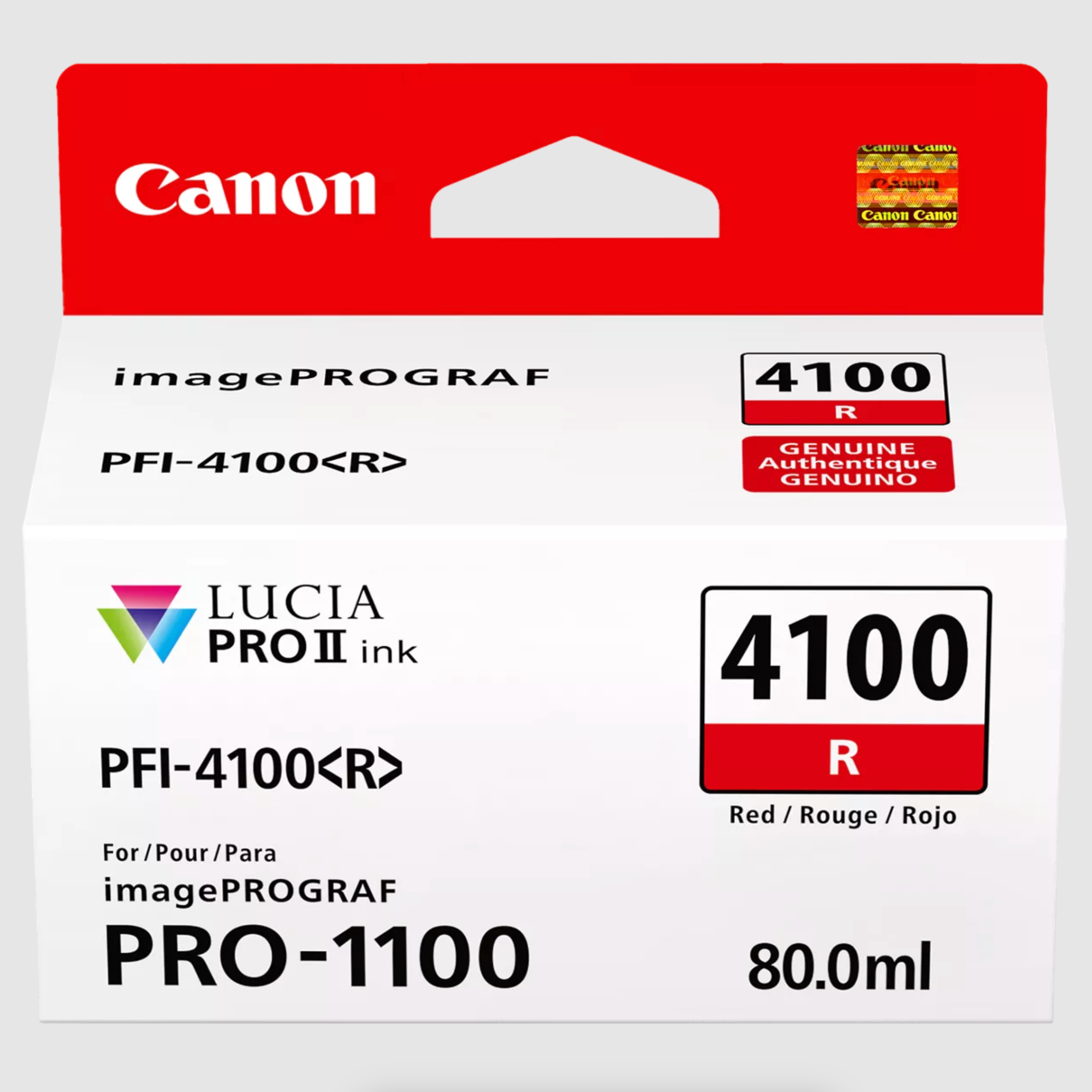 Canon PRO 1100 Printer Ink - PFI 4100 Red Pigment Ink Cartridge (80mL) | High-Quality Photo Printing | Ideal for Professional Photography & Fine Art Reproduction