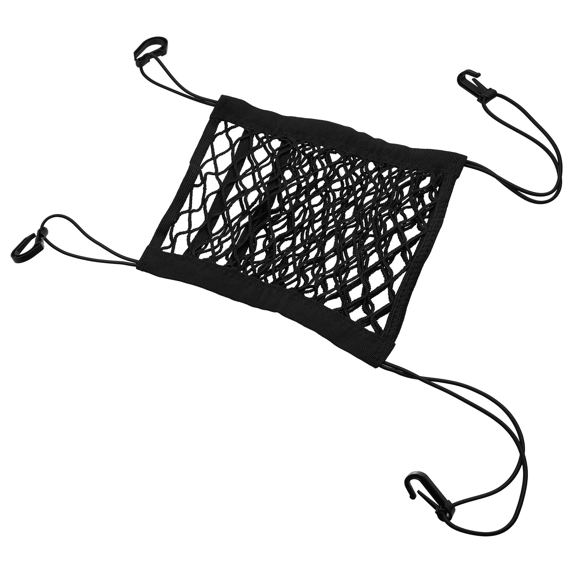 Universal Car Pet Barrier Net with 2 Storage Pockets & Hooks - Black Dog Car Seat Protector for SUVs, Sedans & Trucks - Keep Pets Safe During Travel & Road Trips