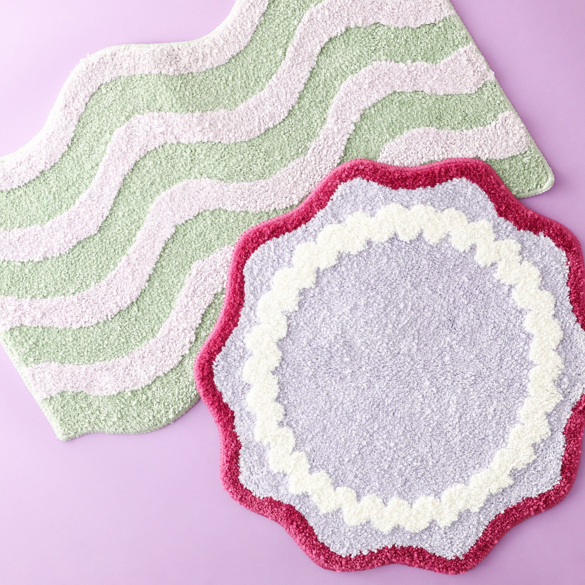 Pink Round Non-Slip Rug with Jagged Edge - Perfect for Bedroom, Living Room, and Nursery Decor