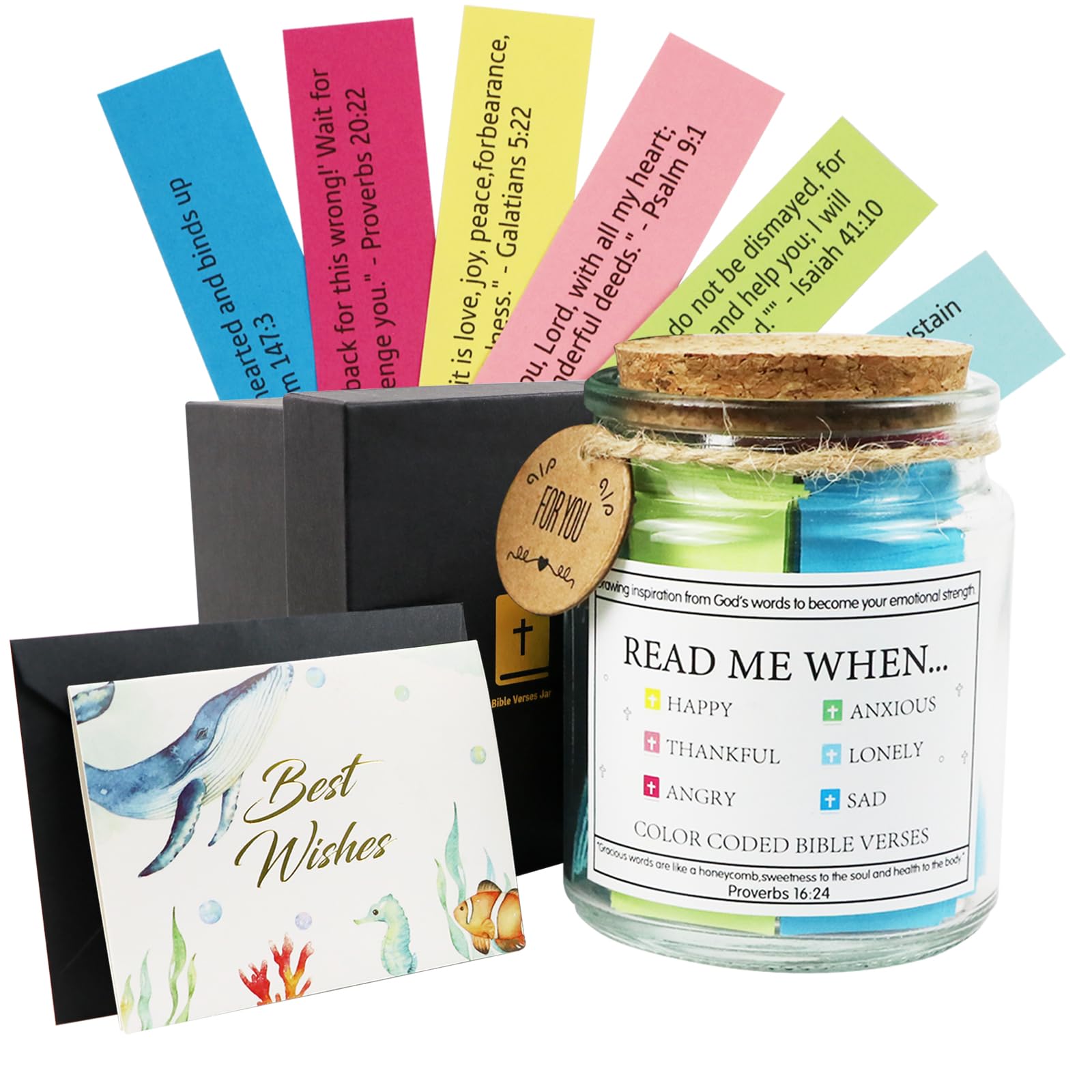 Bible Verse Jar - 90 Color Coded Scripture Cards for Prayer & Devotion | Christian Gift for Men, Women, Graduation, Easter & Mother's Day | Perfect for Daily Inspiration, Bible Study & Faith Encouragement