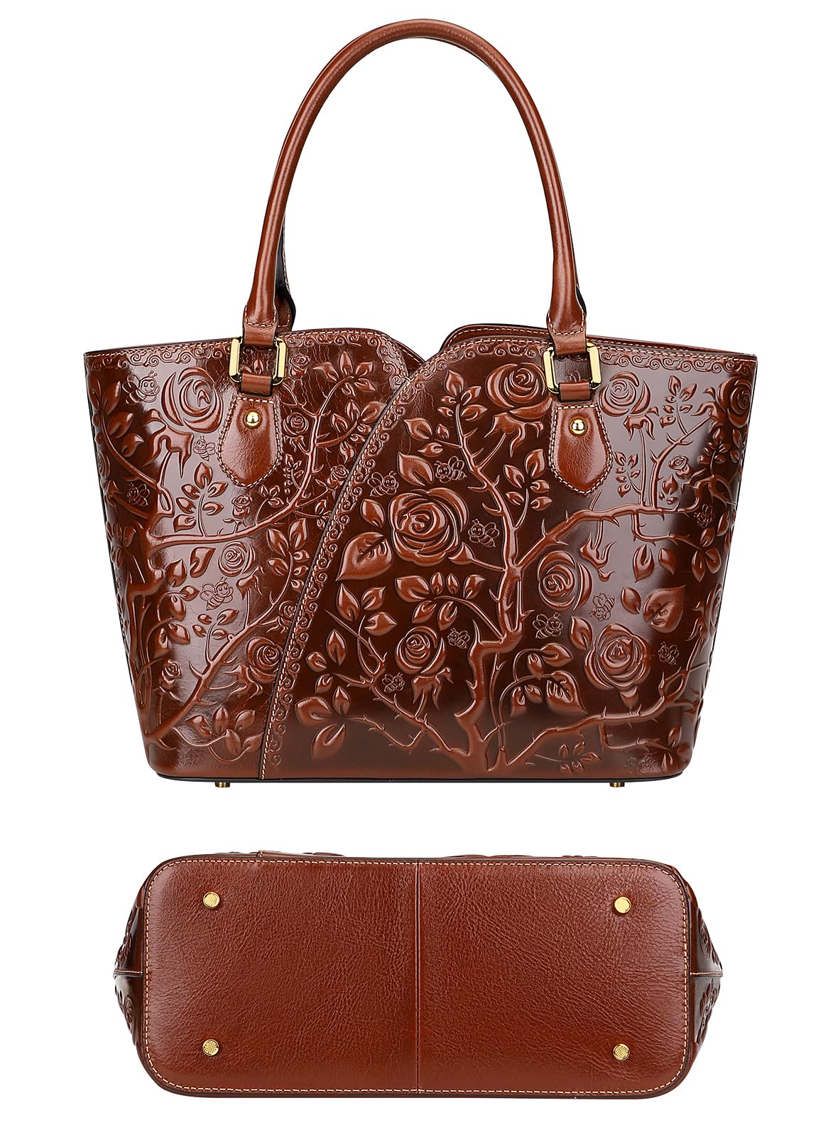 PIJUSHI Designer Floral Handbags for Women - Elegant Top Handle Satchel Purse for Work, Travel & Everyday Use