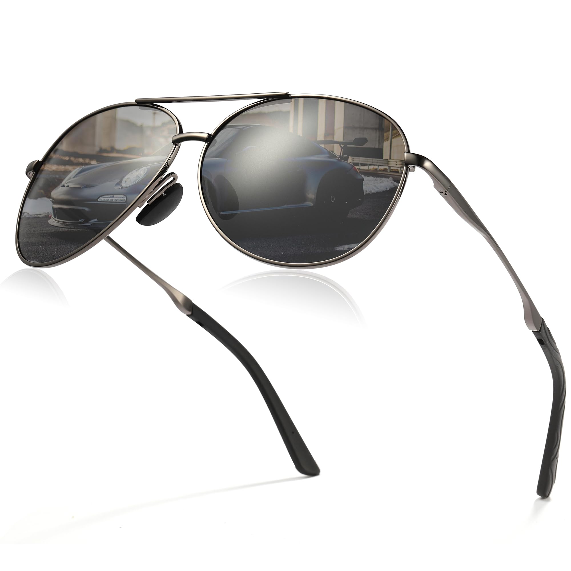 Cyxus Polarized Aviator Sunglasses for Men - UV400 Protection, Military Pilot Style - Trendy for Driving, Hiking & Outdoor Activities - Model 1489