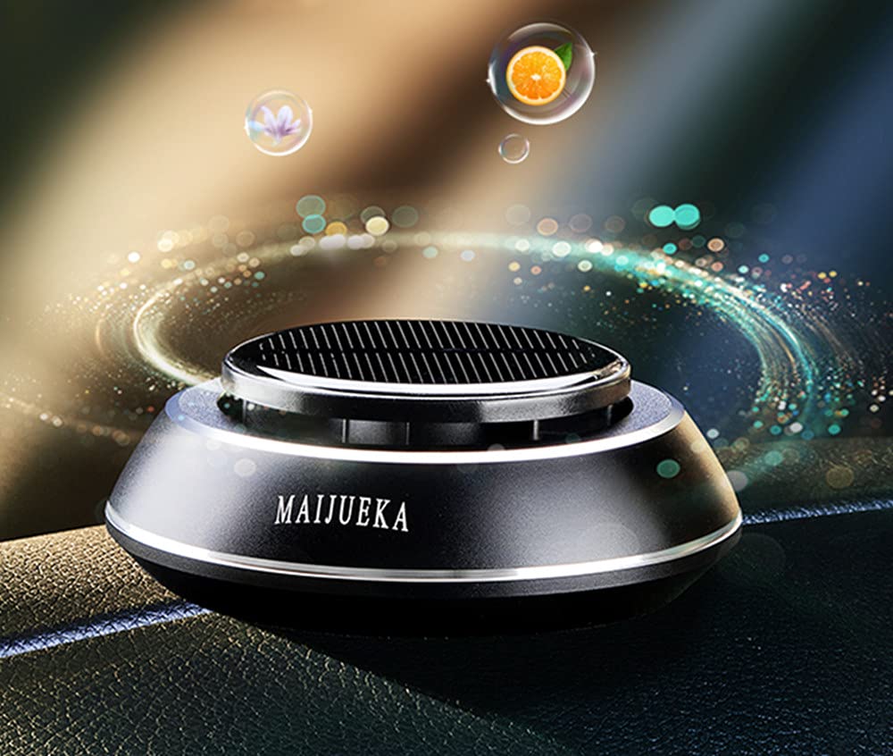 Solar Powered Rotating Car Air Freshener - Aromatherapy Diffuser & Interior Decor Accessory for Vehicles | Perfect for Commuting, Road Trips & Office Parking