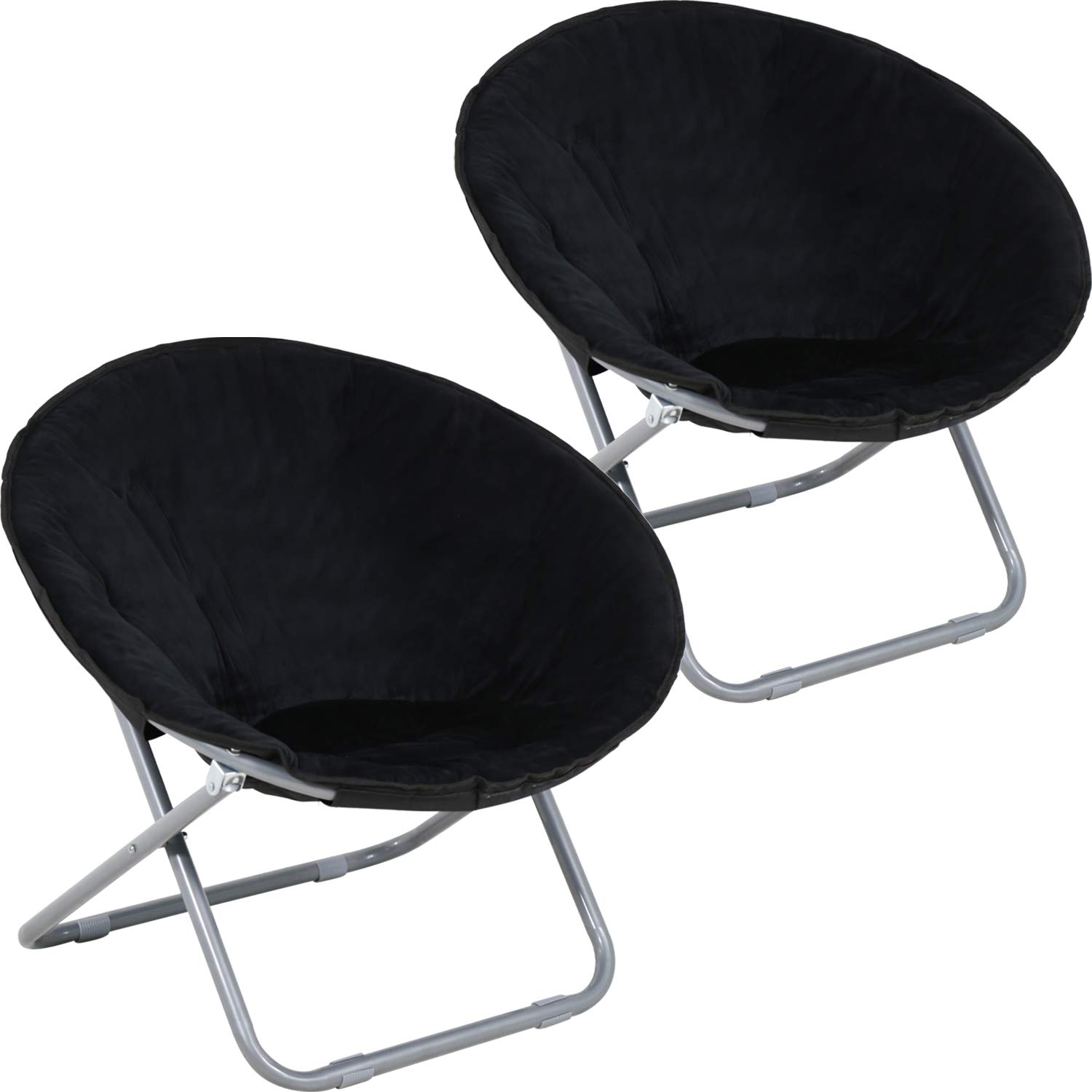 2 Pack Moon Chair Set - Foldable Saucer Chair for Bedroom, Living Room & Dorm - Comfy Indoor Seating Furniture for Relaxing, Reading & Gaming