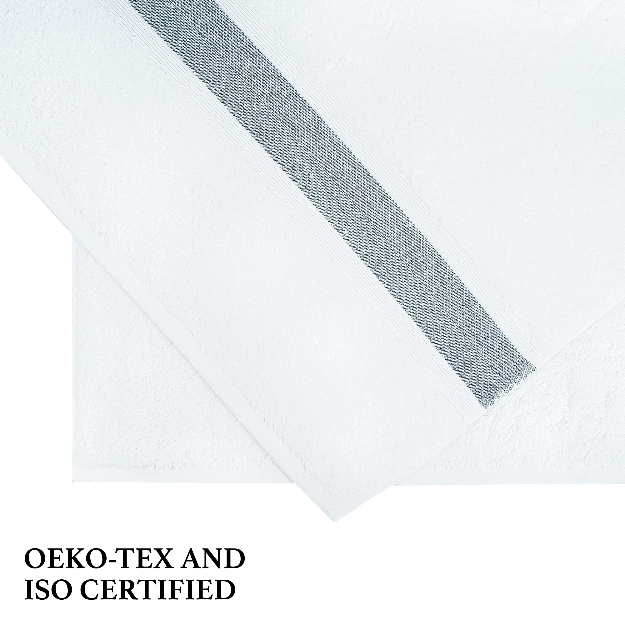 Luxury 100% Natural Cotton Bath Towel Set - Ultra Absorbent Hotel Quality Bath Sheets, 35 x 67 Inches Plush Thick Towels for Spa, Bathroom & Pool - Soft Bordered Design for Ultimate Comfort