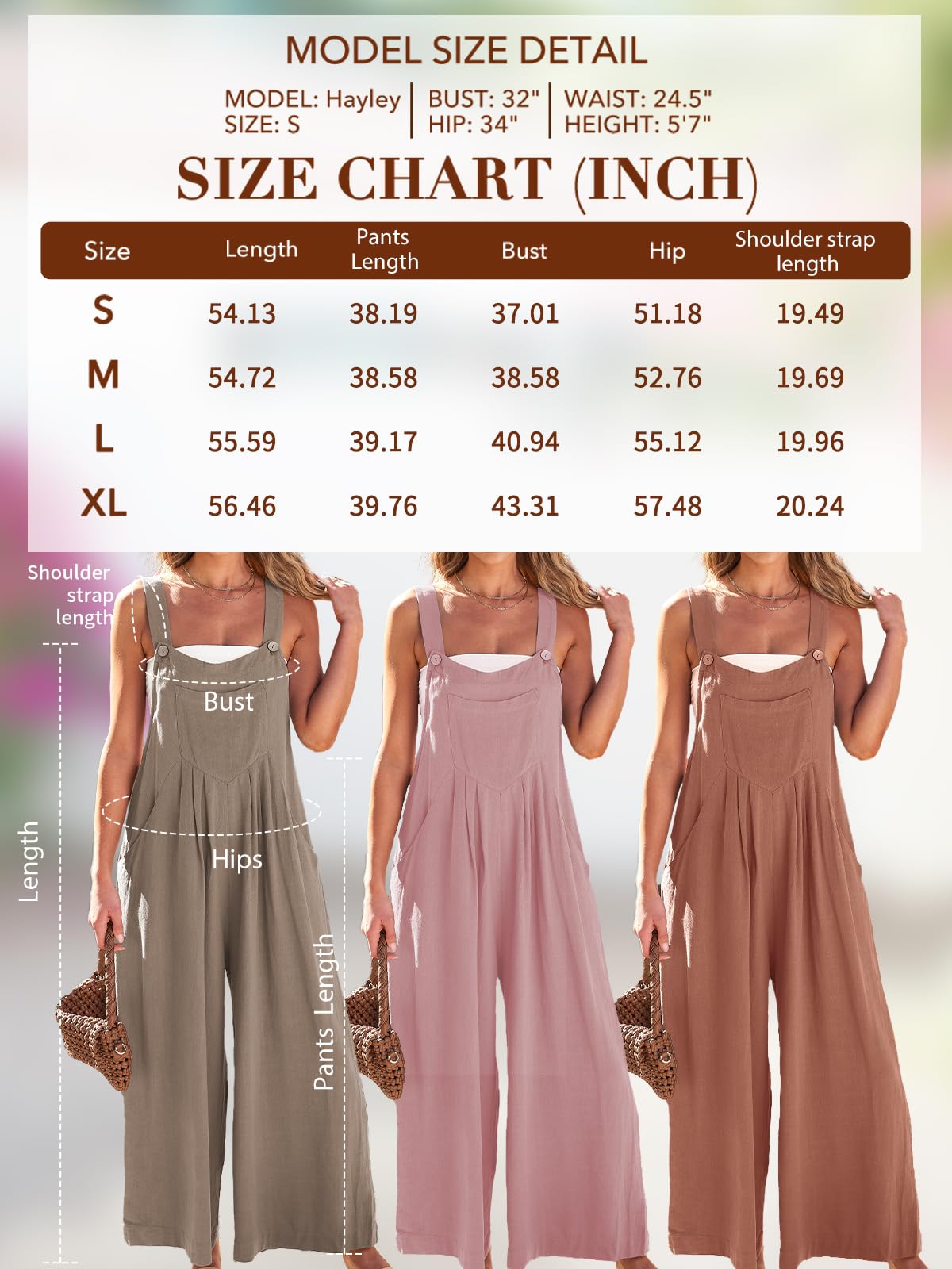Automet Women's Wide Leg Jumpsuit - Sleeveless Summer Romper with Pockets | Casual Outfit