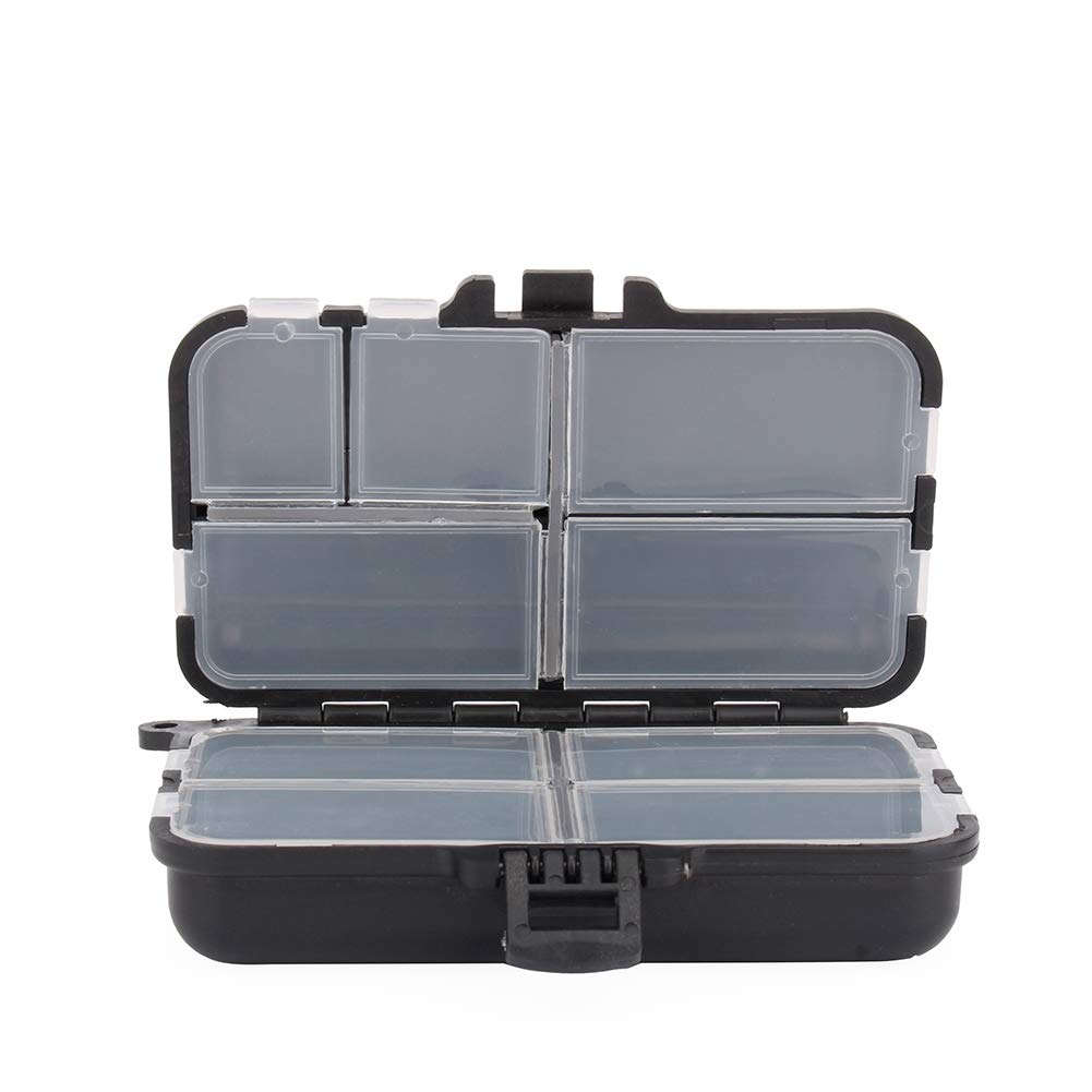 VGEBY 9 Compartment Plastic Fishing Tackle Box - Organize Hooks, Rigs, Baits & Fishing Accessories | Portable Storage for Freshwater & Saltwater Fishing Trips, Boat & Shore Angling