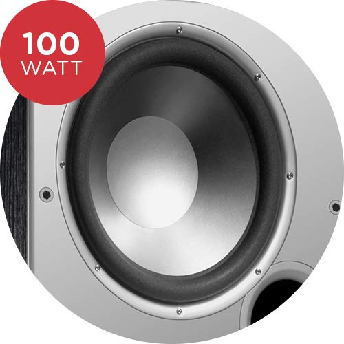 Polk Audio PSW 10E Active Subwoofer 100W for Home Theater & Music Systems - Black | Powerful Bass for Movies, Gaming & Music Listening