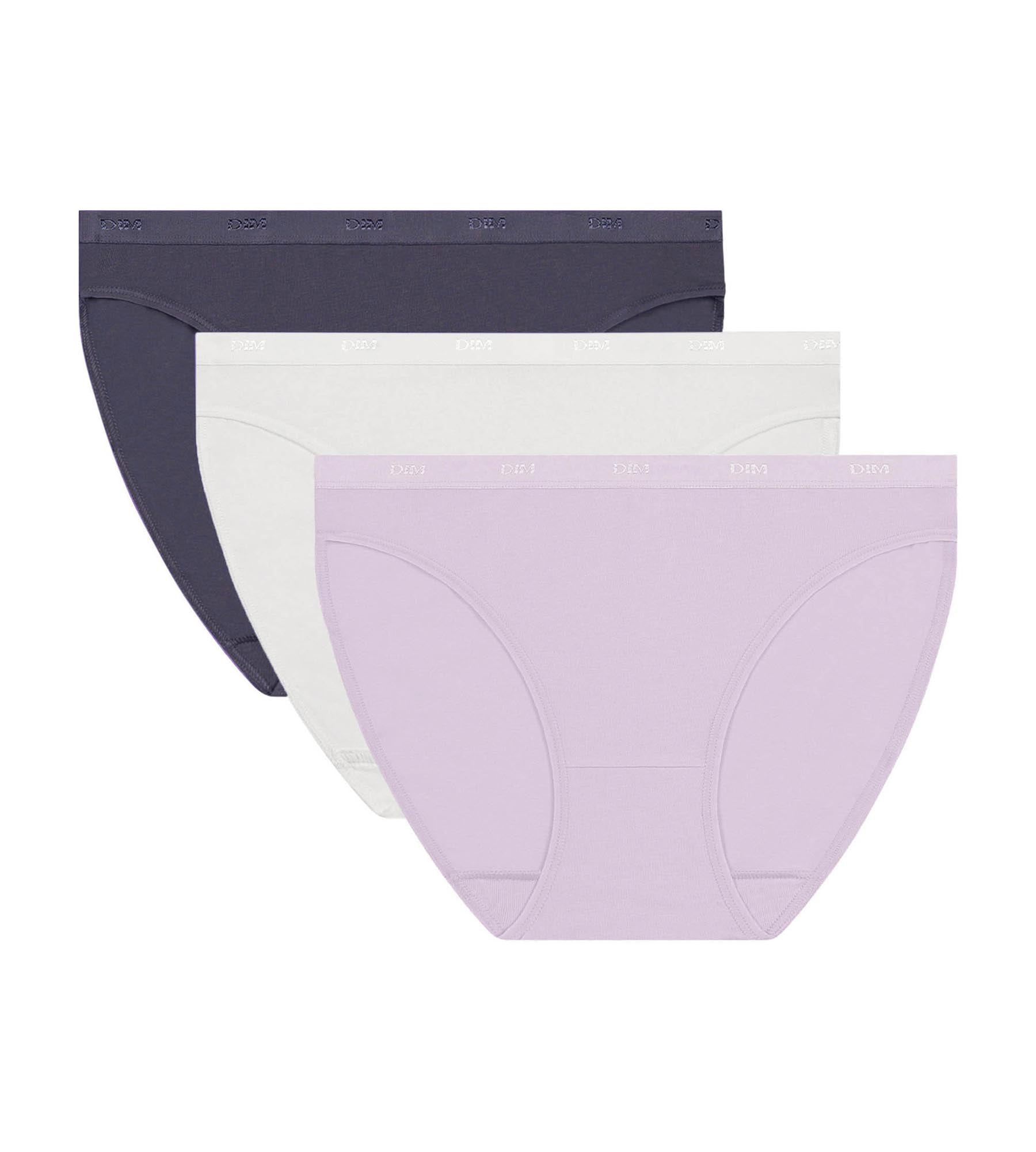 3 Pack Cotton Stretch Underwear for Women - Lila, White & Blue - Breathable & Comfortable with Pockets - Eco-Friendly & Soft - Perfect for Daily Wear, Travel & Yoga