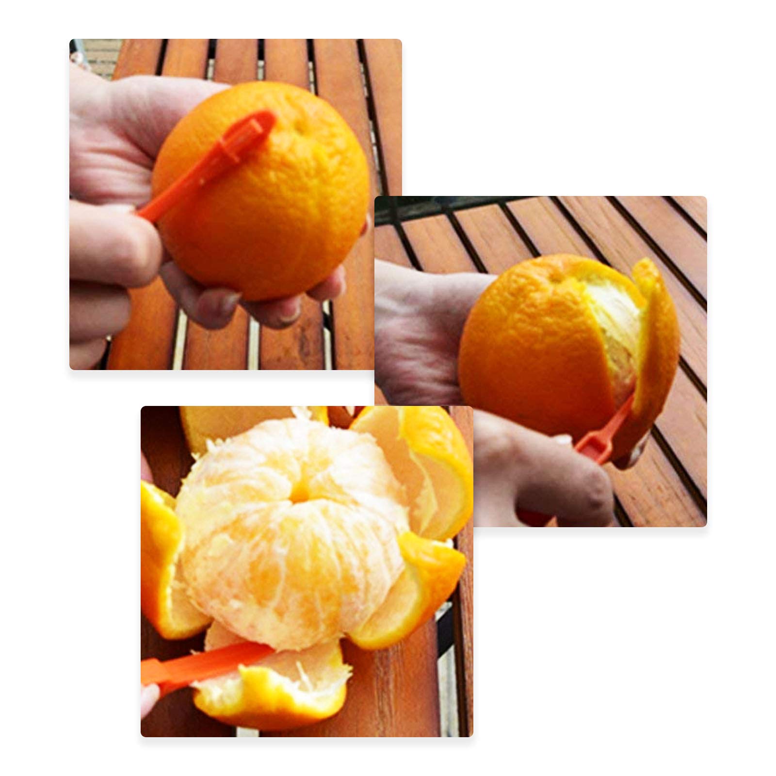 Best Plastic Citrus Peeler for Oranges, Tangerines, Grapefruit, Lemon & Passion Fruit - Easy Kitchen Tool for Fruit Peeling & Snack Prep