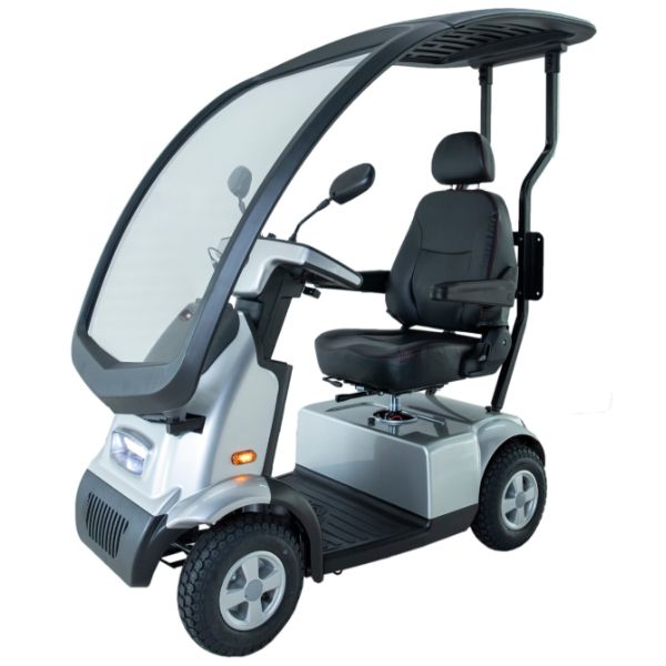 AFIKIM Afiscooter C4 Mobility Scooter with Hard Top Canopy - Weather Protection for Outdoor Use in Parks, Shopping & Neighborhoods