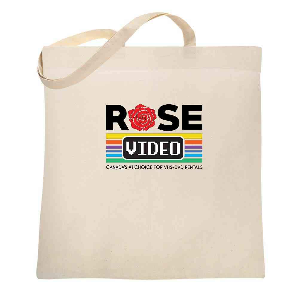 Pop Threads Rose Video Canada's Choice For VHS Rentals Canvas Tote Bag - Stylish Reusable Shopping Bag for Groceries, Beach & Everyday Use