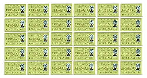 Australian Botanical Soap - Natural Eucalyptus with Lemon, Lime & Petitgrain Essential Oils (30 Bars) | Handmade Vegan Soap for Sensitive Skin, Aromatherapy & Eco-Friendly Bathing