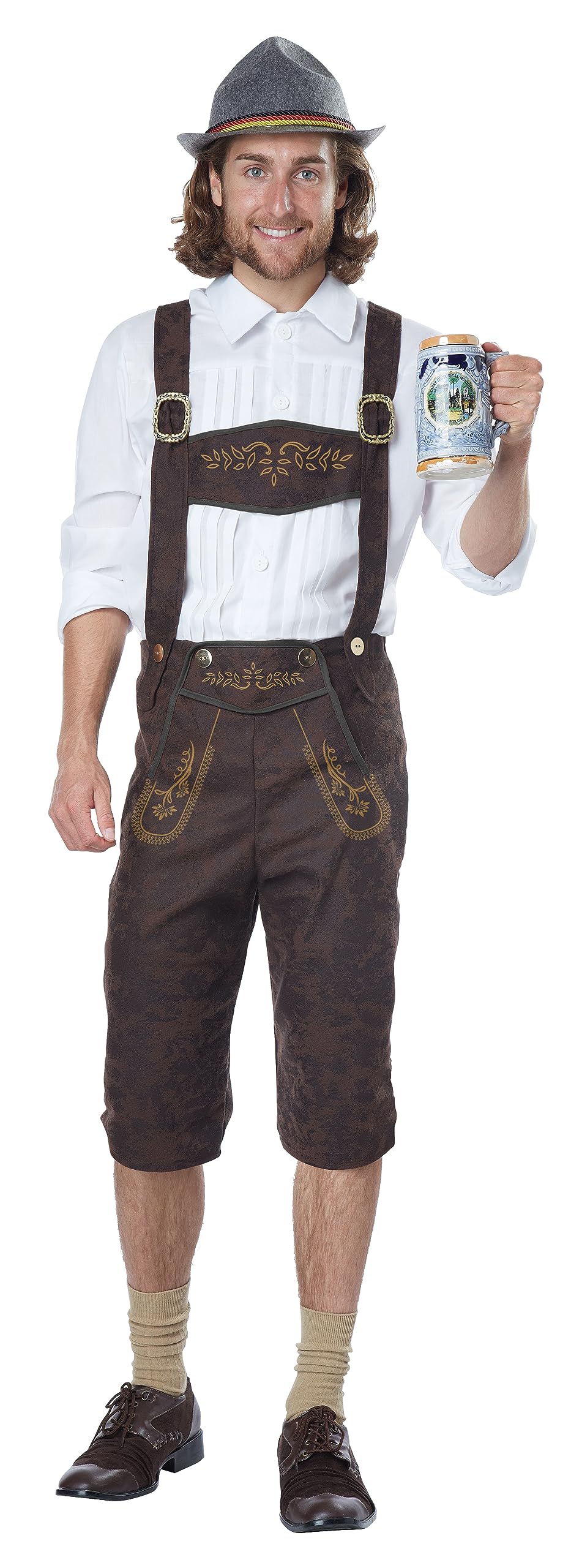 Authentic German Oktoberfest Costume for Men - Bavarian Beer Festival Lederhosen Outfit for Adults | Perfect for Halloween, Cosplay & Oktoberfest Celebrations
