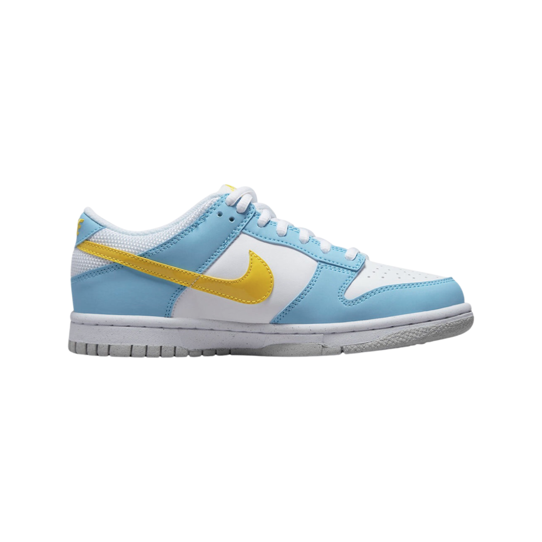 Nike Dunk Low GS Homer Simpsons Sneakers 2022 Edition - White, Blue & Yellow Colorway - Perfect for Casual Wear, Street Fashion & Sneaker Collectors