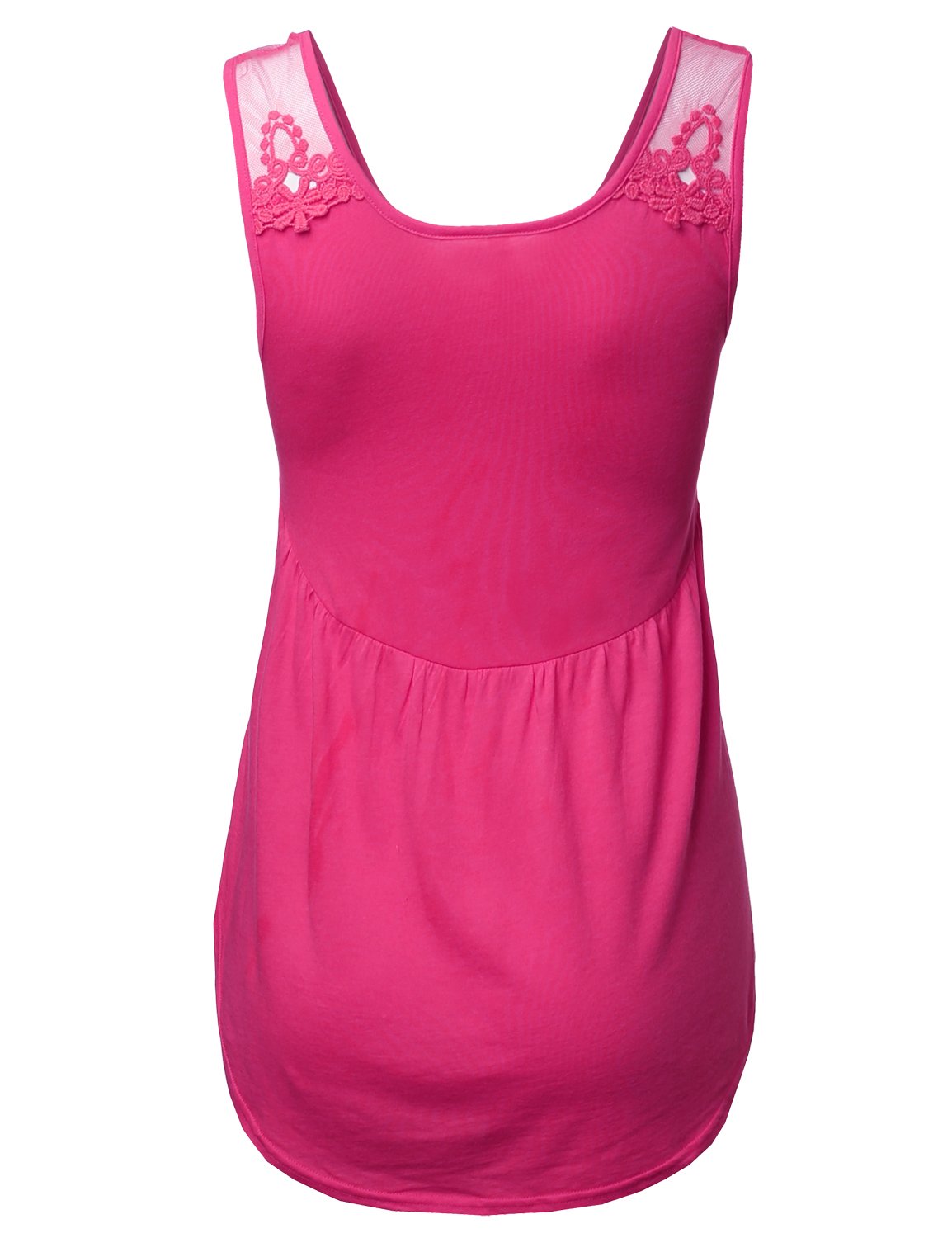 Women's Soft Stretch Lace Contrast Tank Top - Breathable Summer Blouse for Casual Wear, Date Night & Layering