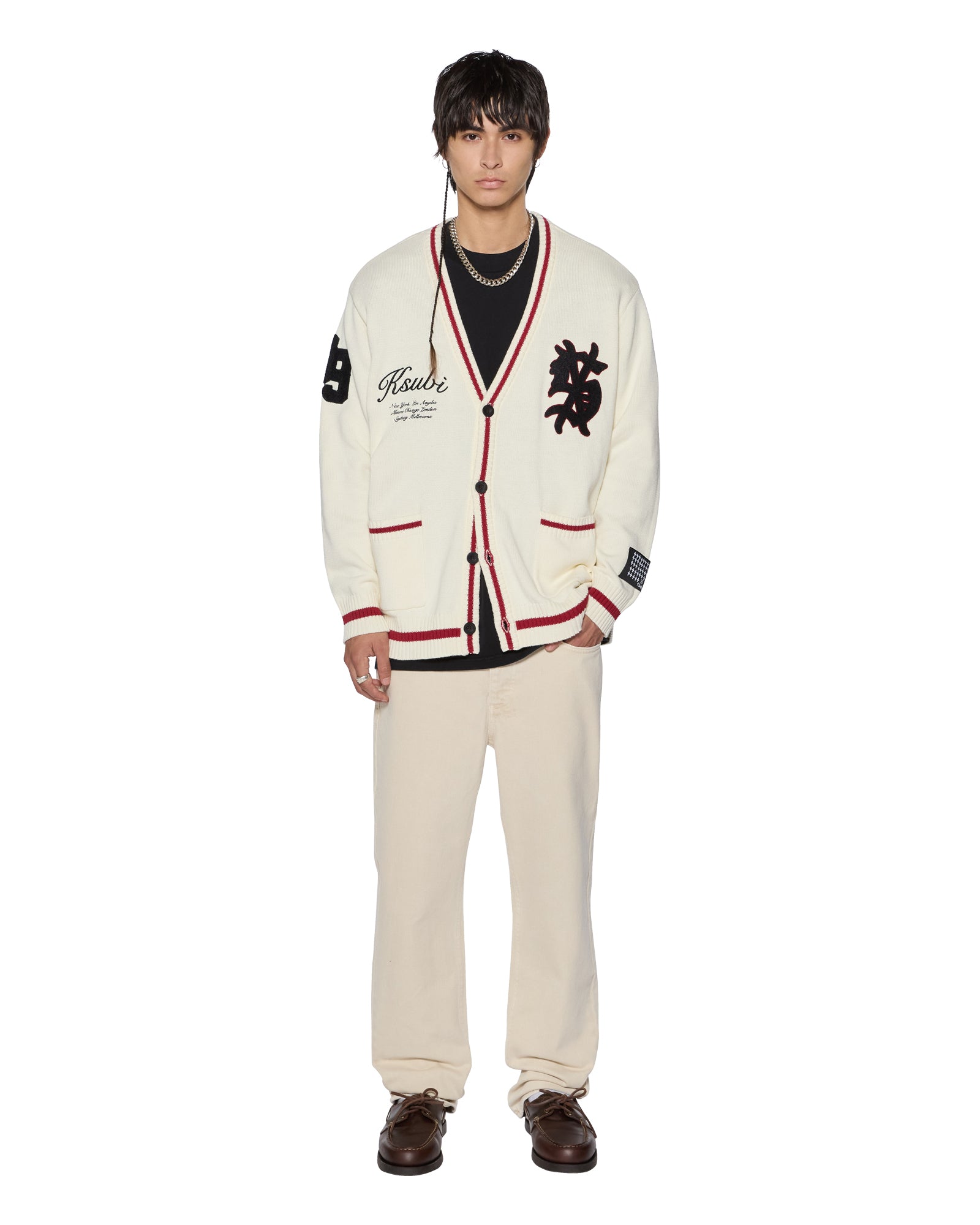 Premium Playoff Cardigan Sweater for Men & Women - Soft & Cozy Knit Pullover in Ecru - Perfect for Casual Outfits, Office Wear & Fall Layering