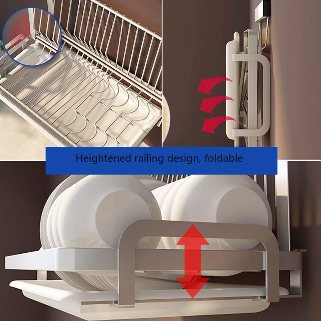 Stainless Steel Dish Rack - Wall Mount Kitchen Organizer for Plates, Cups & Cutlery | Space-Saving Drying Rack & Storage Holder | Perfect for Small Kitchens & Dish Drainers (Silver)
