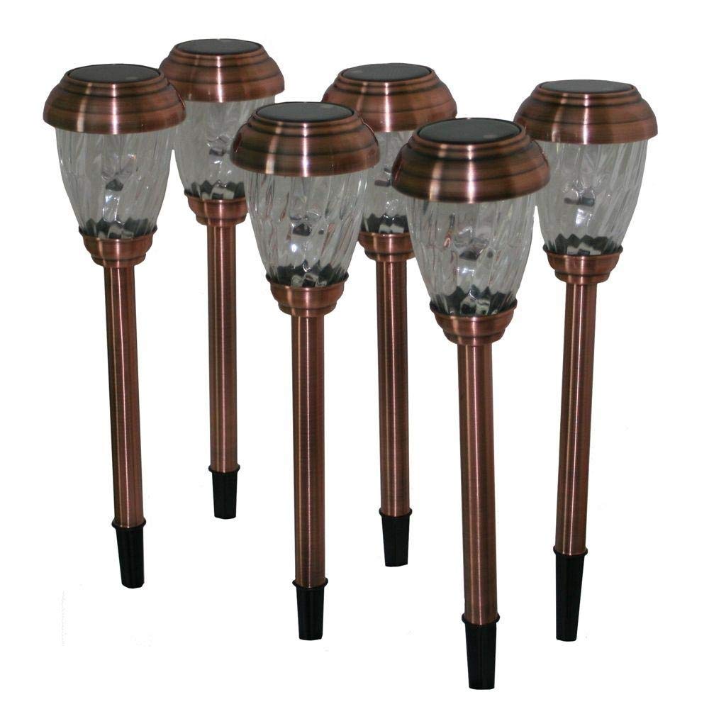 Charleston Solar Pathway Lights - Weatherproof Outdoor Garden Lights with Copper Finish for Driveway, Walkway, and Landscape Lighting