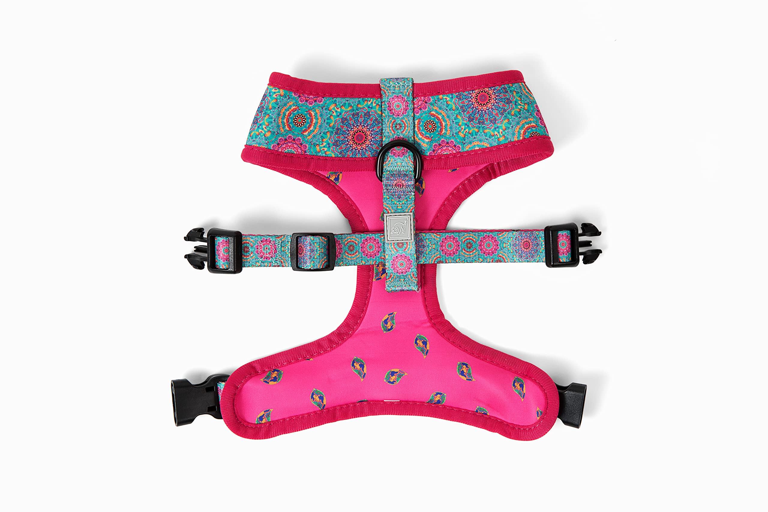 Boho Chic Reversible Dog Vest for Small & Large Dogs - Vivid Pink & Turquoise Pet Apparel for Girl & Boy Dogs | Stylish Dog Accessory for Daily Walks, Outdoor Adventures & Pet Fashion (Large, Clara Vest)