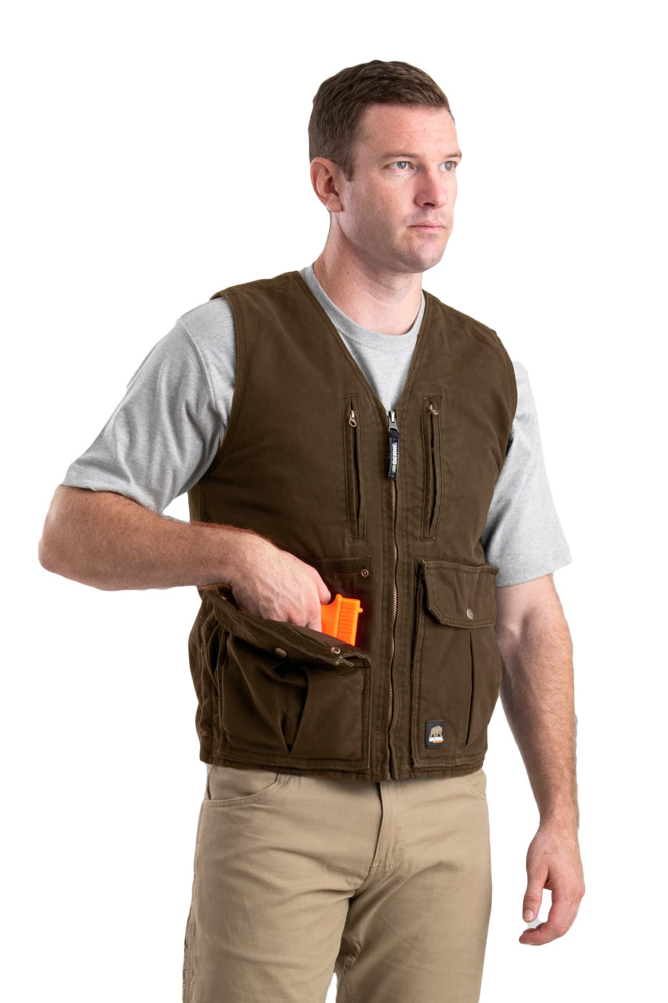 Berne Men's Echo One Zero Vest - Lightweight Insulated Hunting Vest for Outdoor Adventures & Cold Weather Activities