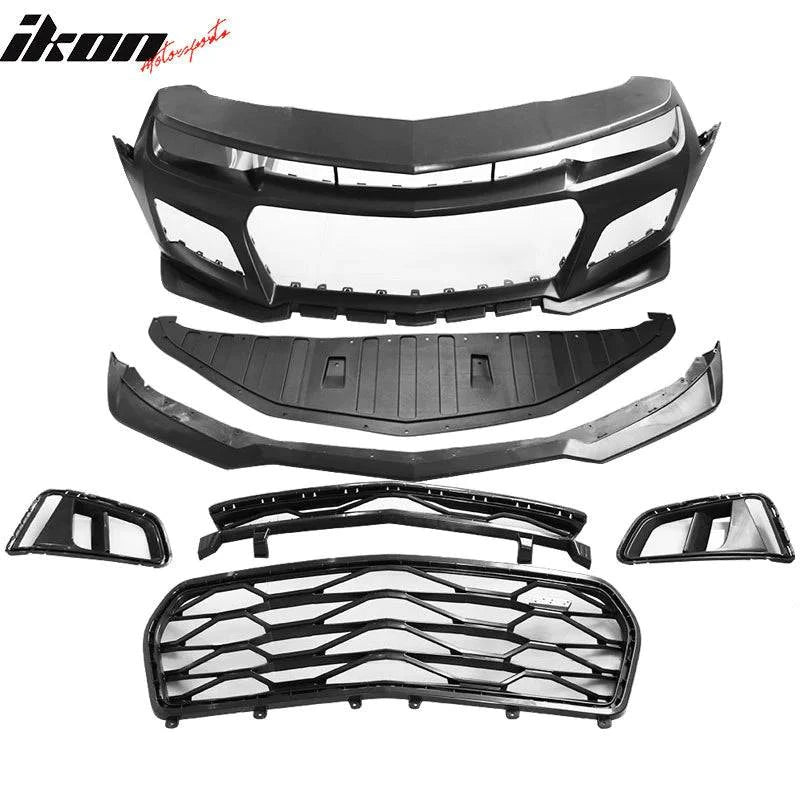 2014-2015 Chevy Camaro ZL1 Style Front Bumper with DRL Fog Lights & Headlamps | Replacement Bumper for Chevy Camaro | Perfect for Car Upgrades & Street Racing