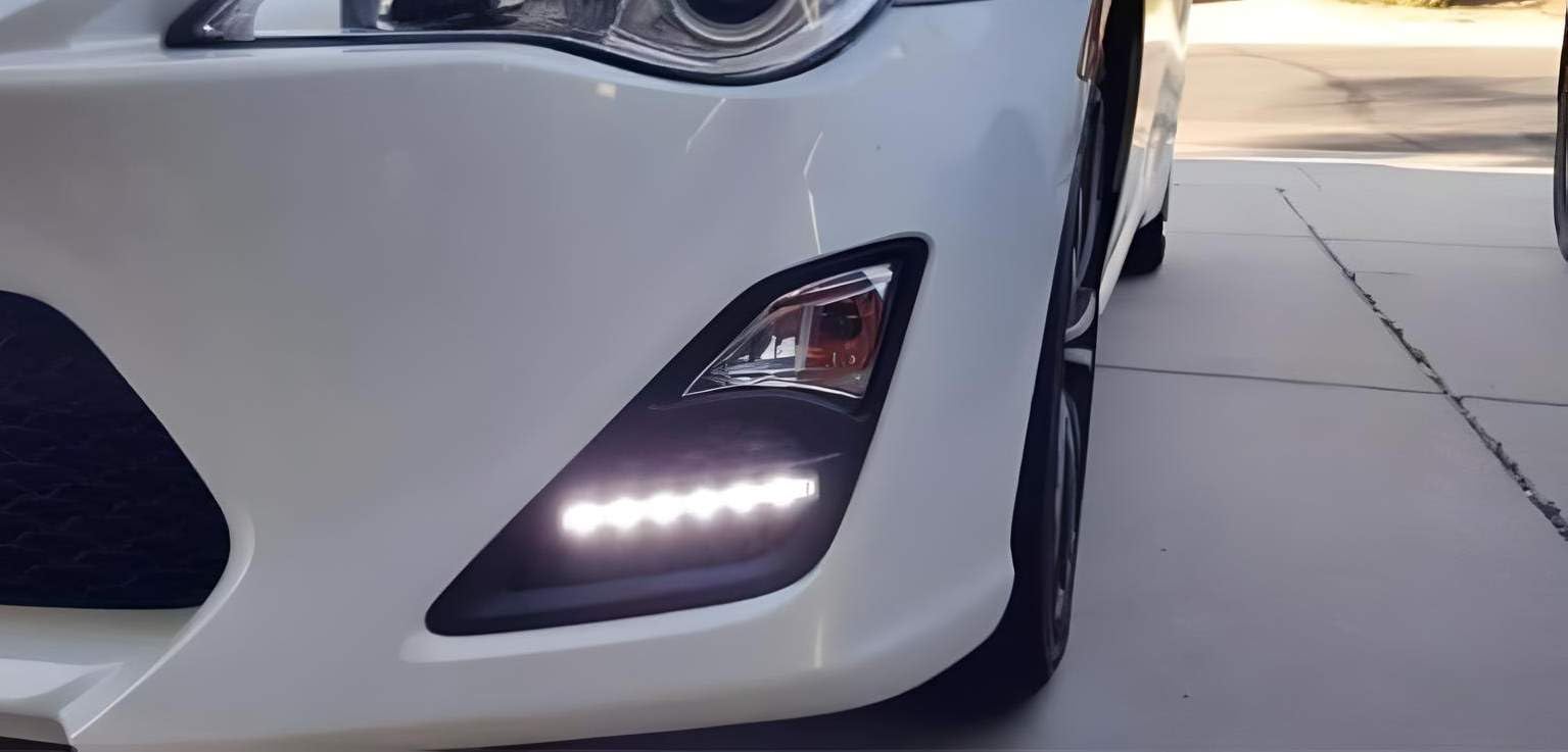 iJDMTOY OEM Fog Bezel with 6-LED High Power DRL Kit - Compatible with 2013-2016 Scion FR-S | Daytime Running Lights for Enhanced Visibility & Style