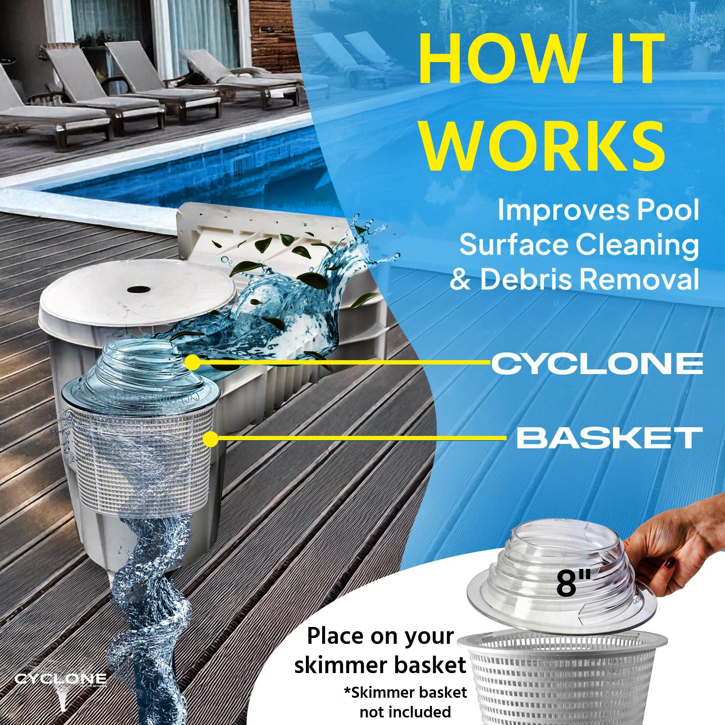 Skimmie Cyclone Pool Skimmer - 8