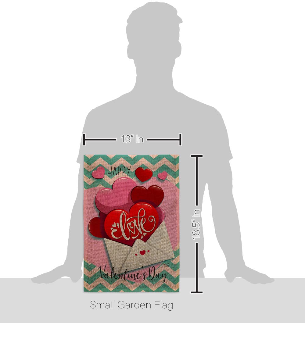 Valentine's Garden Flag Set with Stand - Romantic Heart Couple Decor for Yard & Home - Made in USA